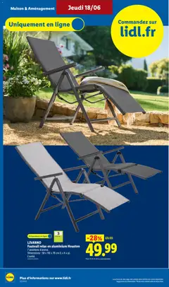 LIDL - Prévisualisation de LIVARNO Fauteuil relax en aluminium Houston, Fauteuil relax en aluminium Houston 7 positions d'assise. valide à partir de 18.06.2026 | Page: 40 | Produits: Fauteuil