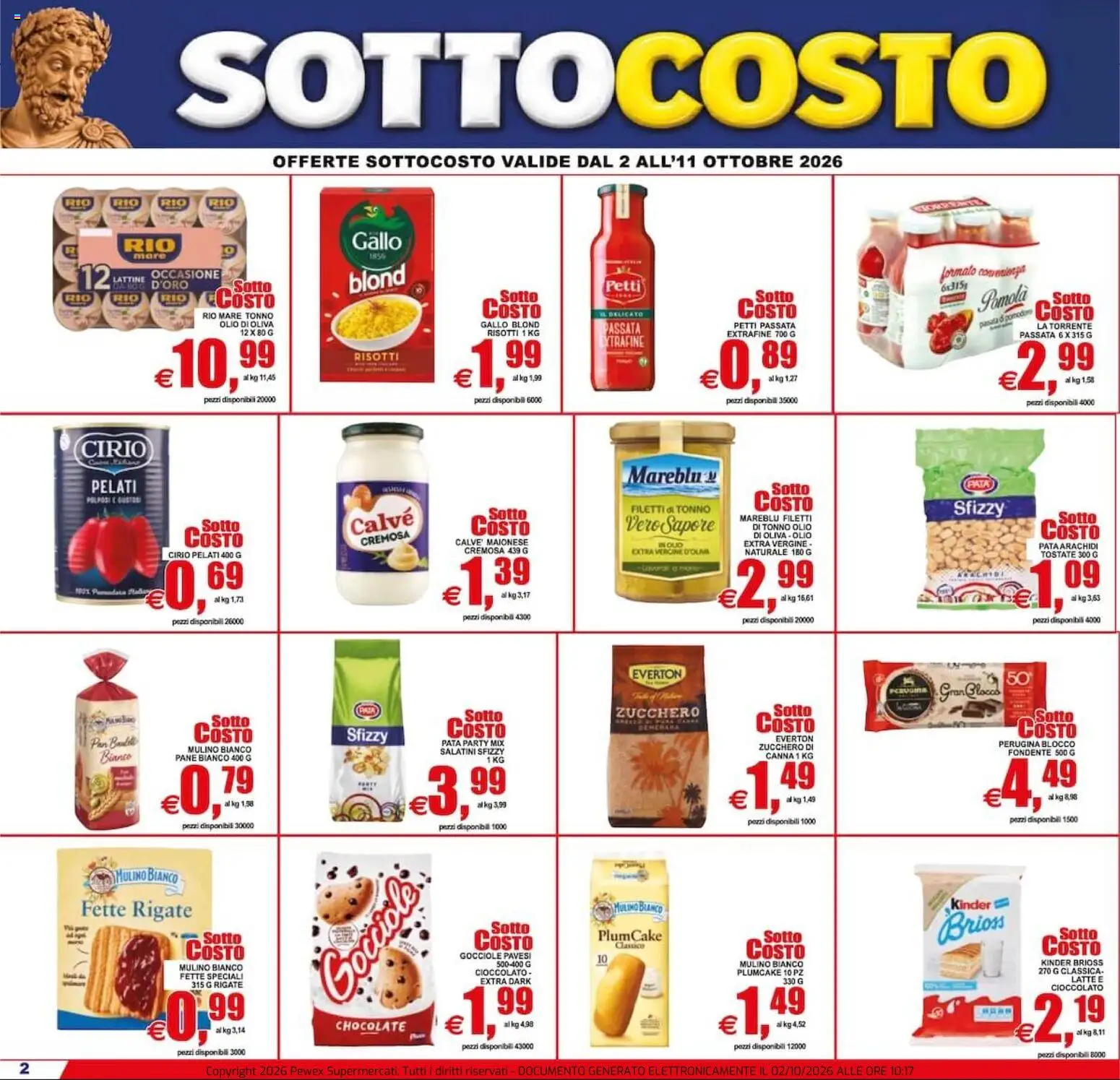 Volantino Pewex del 02/10/2026 | Pagina: 2 | Prodotti: Salatini, Zucchero, Pomodoro, Arachidi
