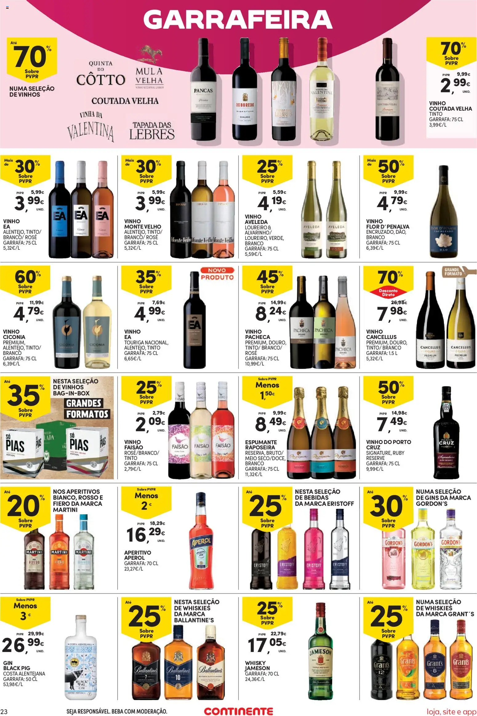 Continente folheto Bom Dia │ válido de 27/10/2026 | Página: 23 | Produtos: Whisky, Martini, Aperol, Bebidas