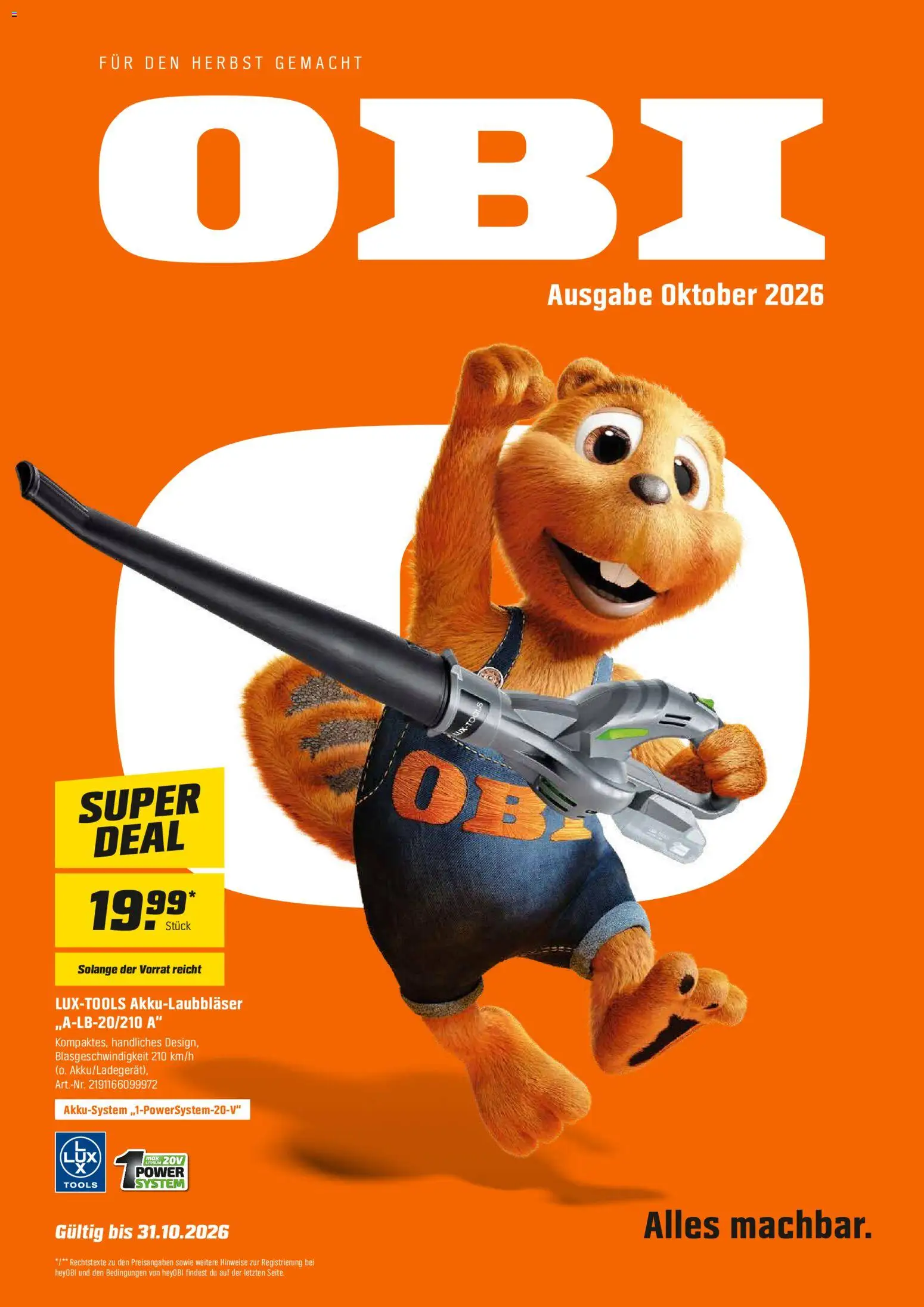 Obi Prospekt – gültig ab 01.10.2026 | Seite: 1