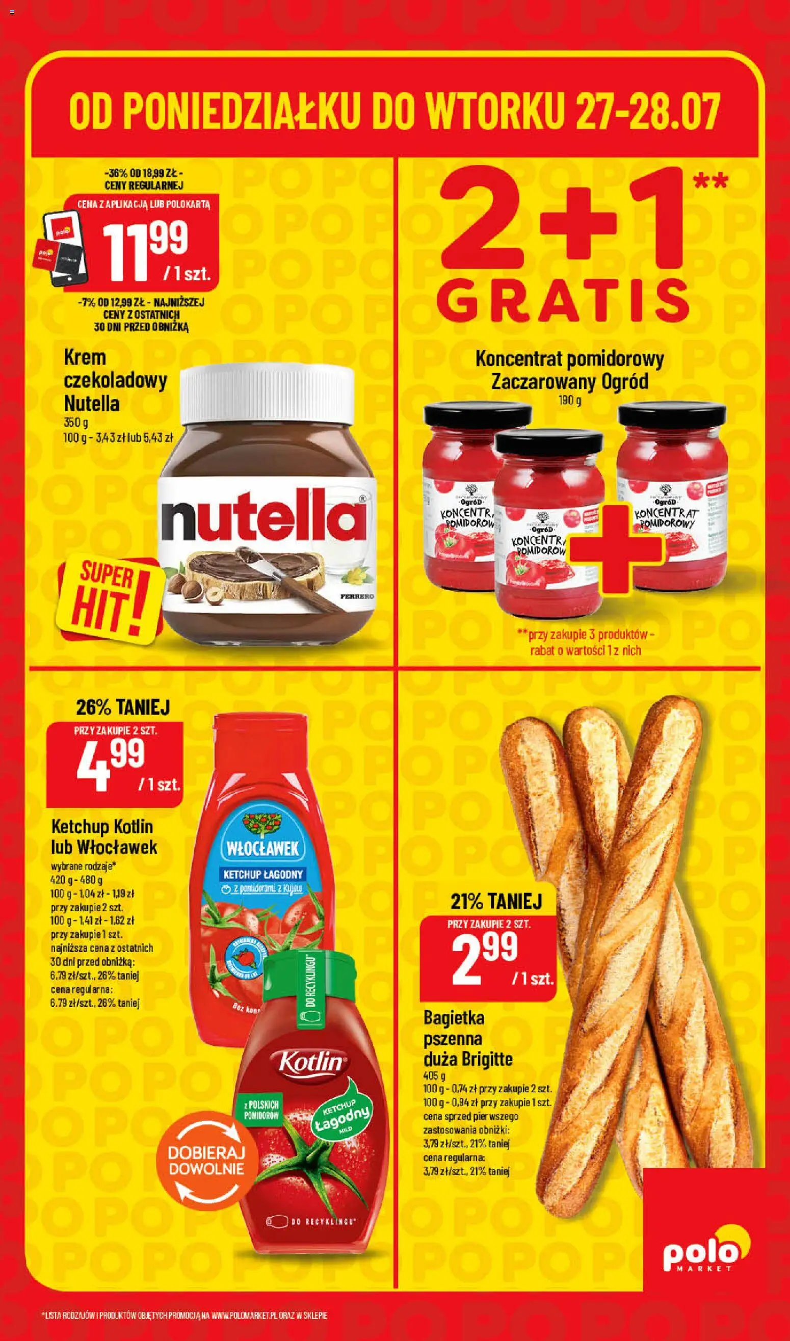 POLOmarket gazetka - Super Hity od 27.07.2026 | Strona: 5 | Produkty: Ketchup, Nutella, Bagietka, Krem