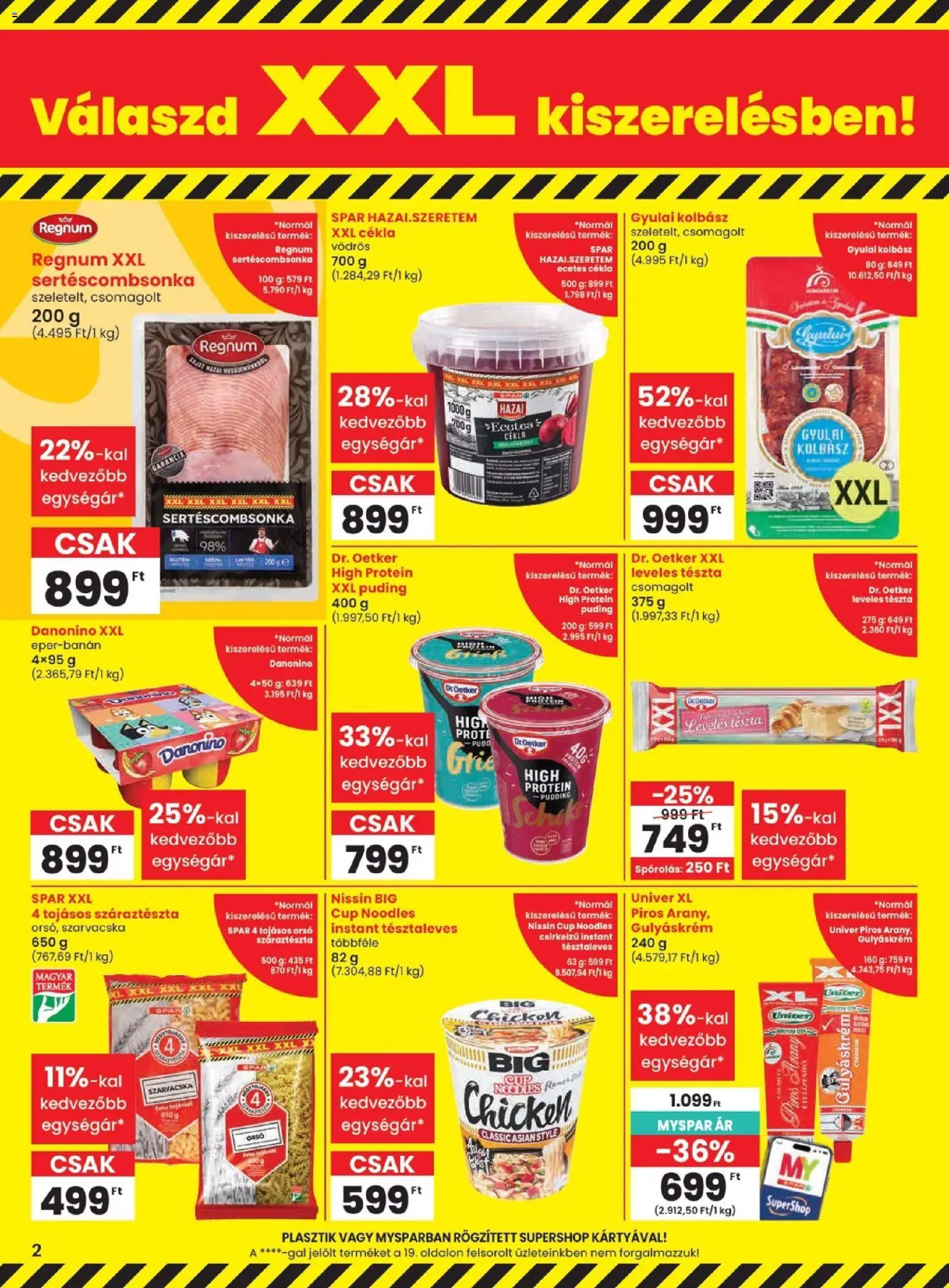 Spar akciós ujság - amely érvényes a következő dátumtól: 2026.09.24. | Oldal: 2 | Termékek: Kolbász, Leveles tészta, Univer, Tészta
