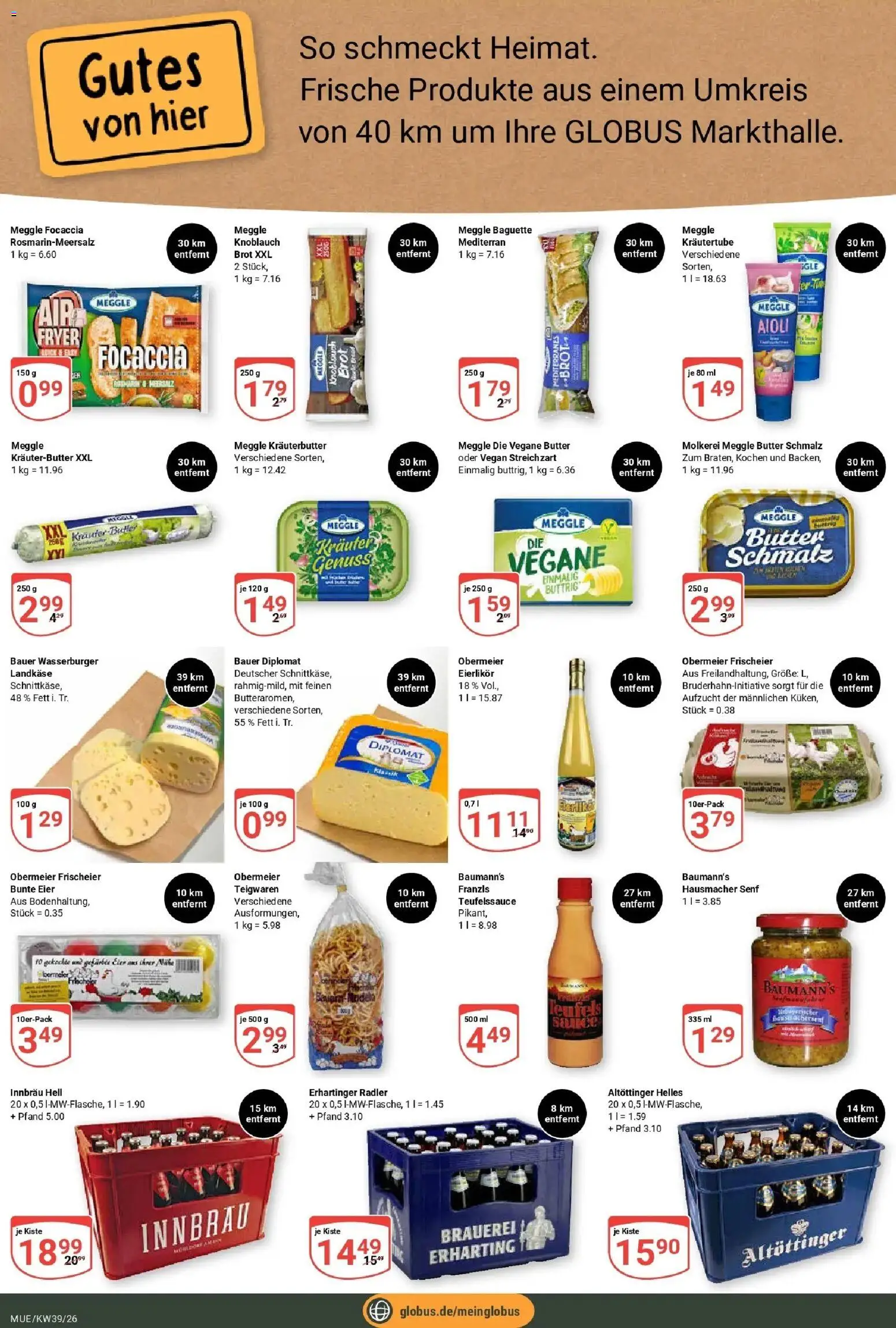 Globus Prospekt Mühldorf (ab 21.09.2026) » Angebote online | Seite: 24 | Produkte: Butter, Eier, Baguette, Brot