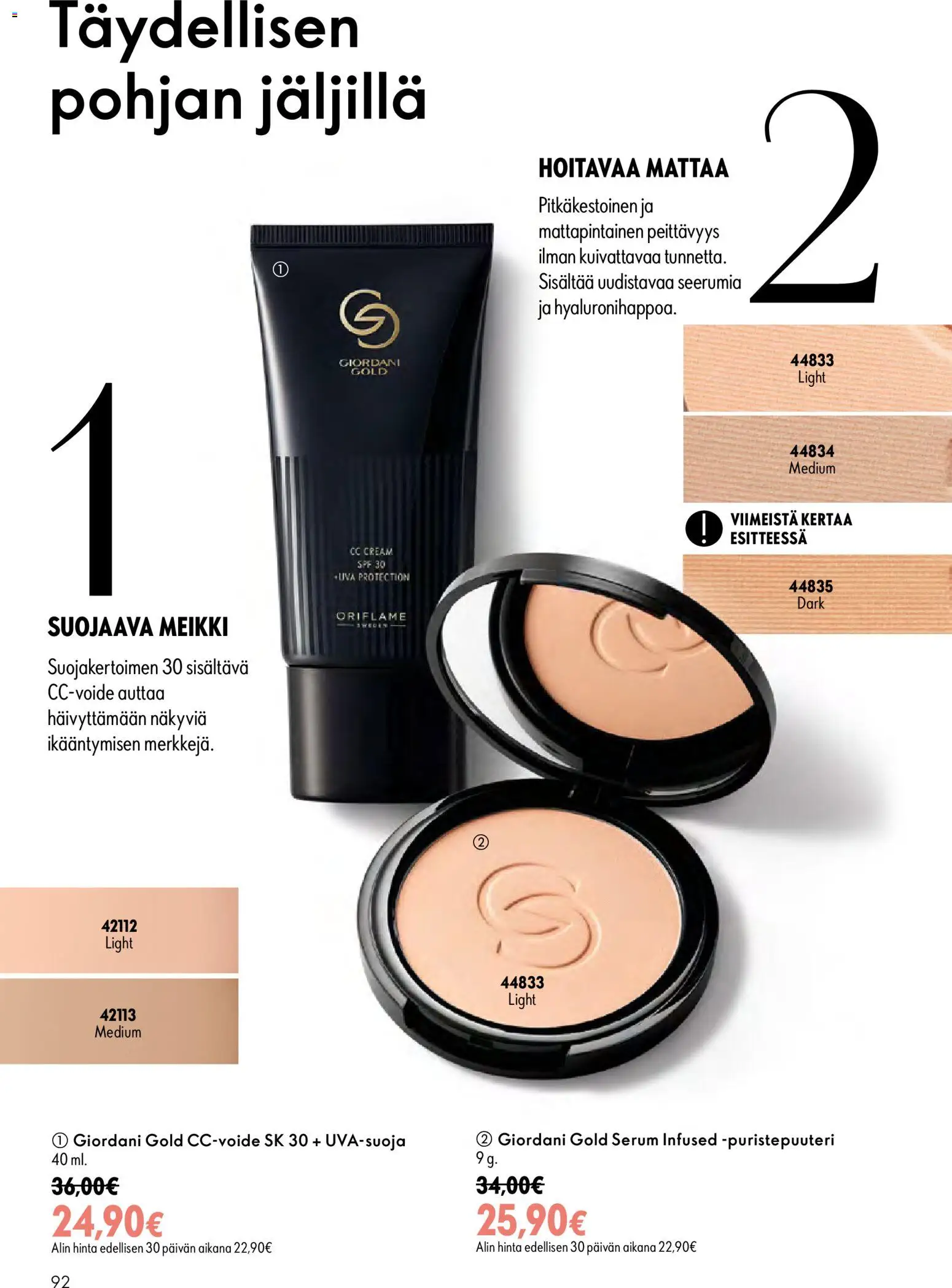 Oriflame tarjoukset – voimassa 16/09/2026 alkaen | Sivu: 92 | Tuotteet: Meikki, CC cream