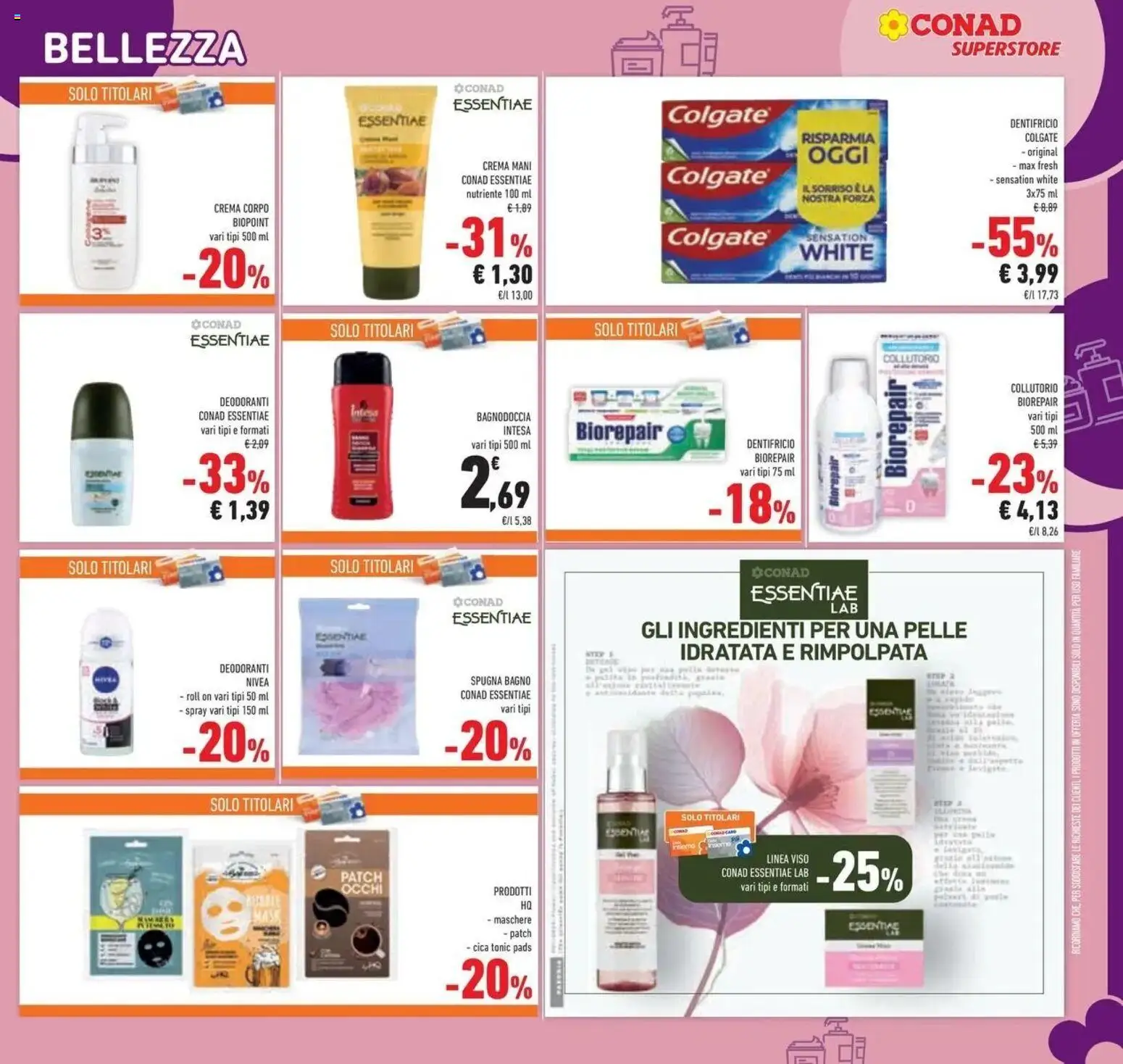Volantino Conad dal 09/09/2026 > Anteprima | Pagina: 15 | Prodotti: Spugna, Collutorio, Maschere, Ingredienti