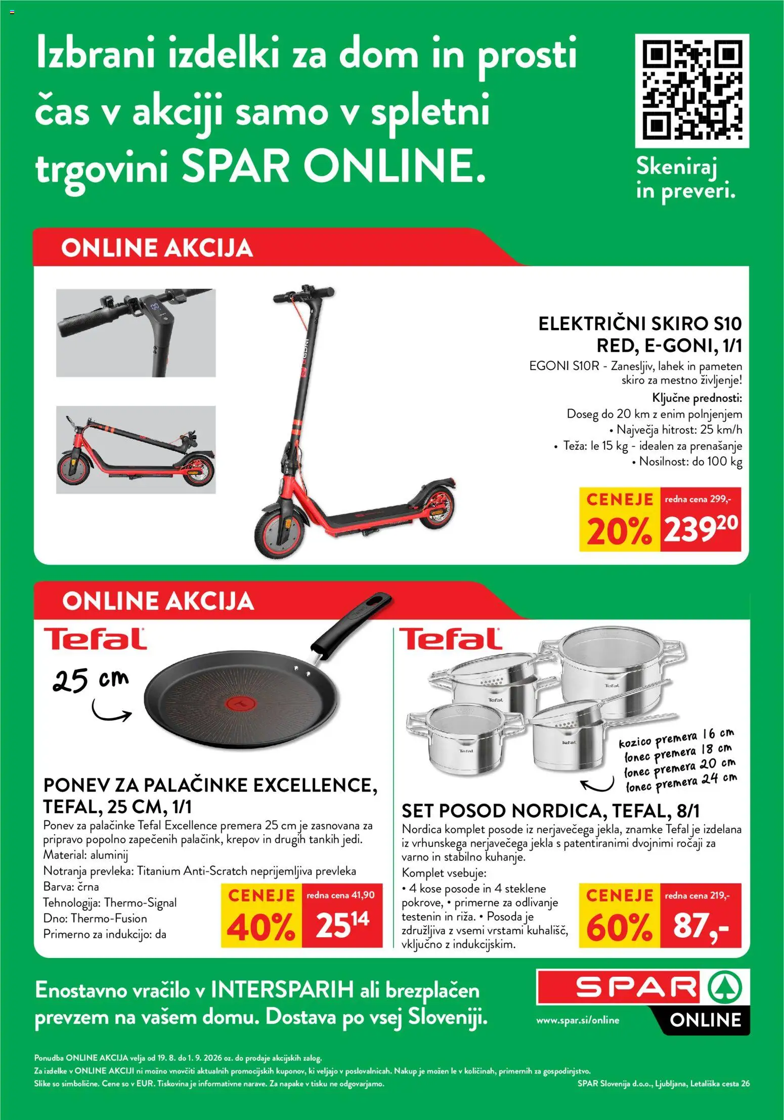 Novi Spar katalog ponudbe – veljaven od 19.08.2026 | Stran: 1 | Izdelki: Teza, Prevleka, Palačinke, Barva