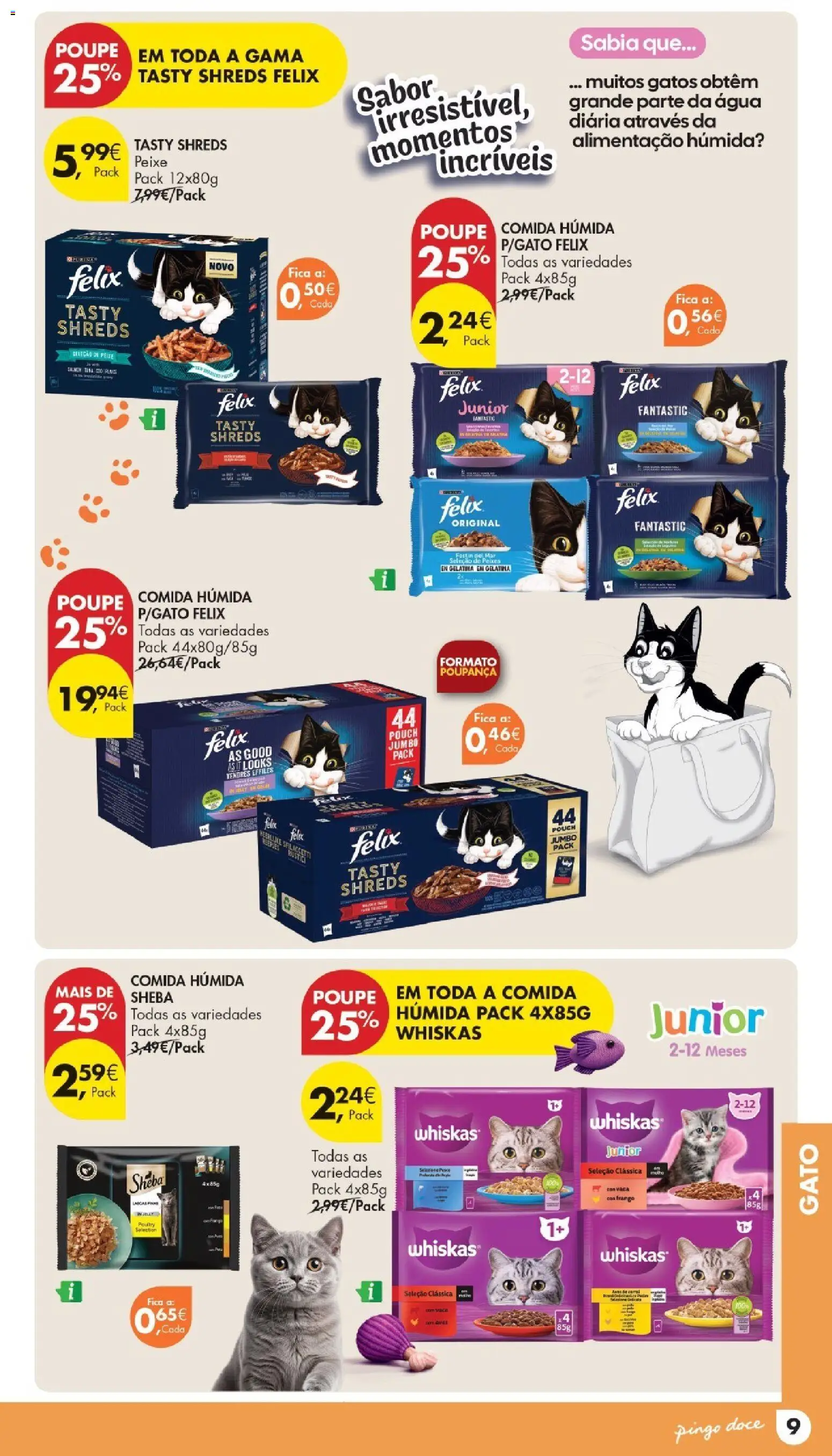 Pingo Doce Folheto Petfood │ válido de 26.05.2026 | Página: 9 | Produtos: Agua, Frango, Gelatina, Peixe