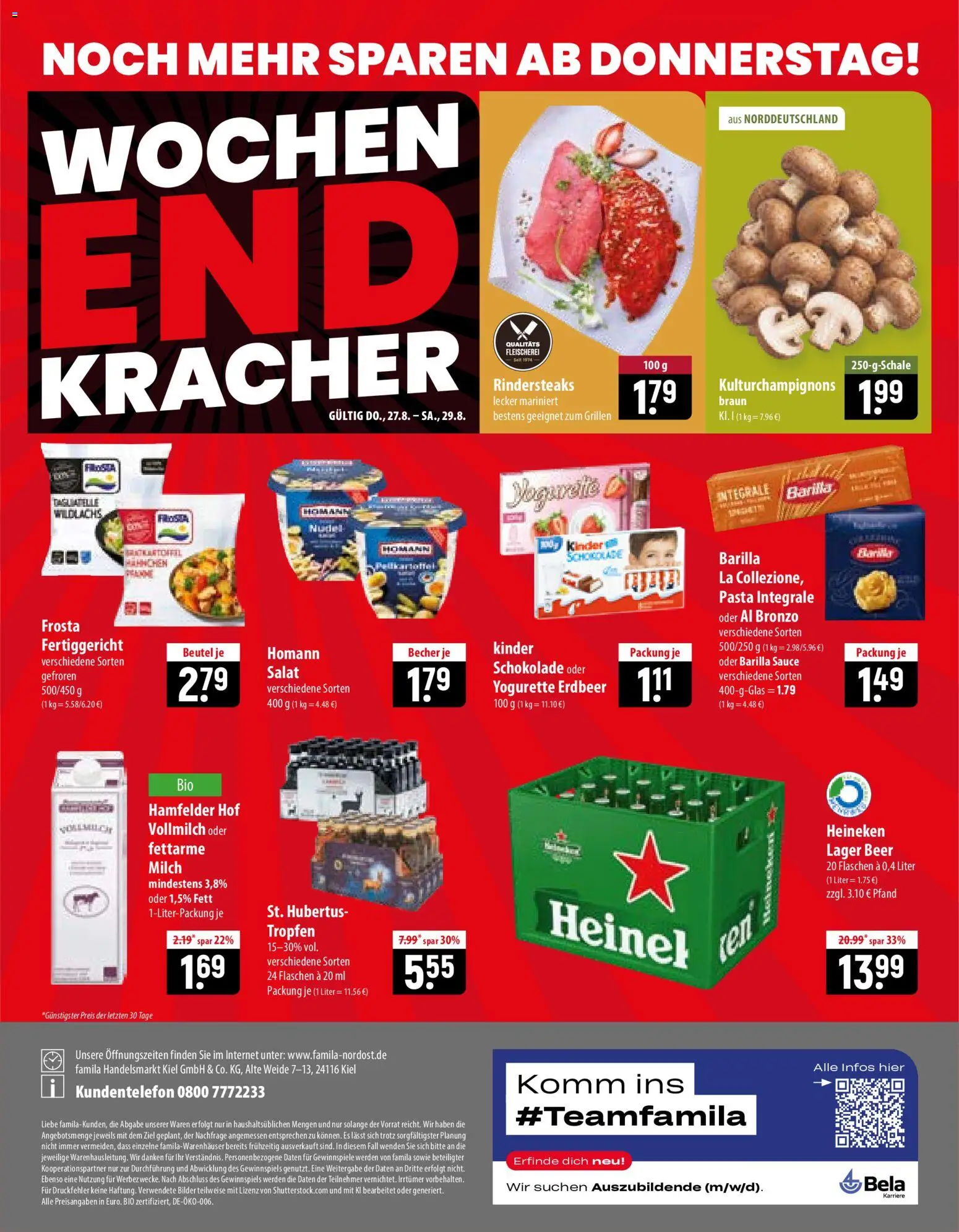 Famila Prospekt – gültig ab 24.08.2026 | Seite: 24 | Produkte: Milch, Yogurette, Pasta, Salat