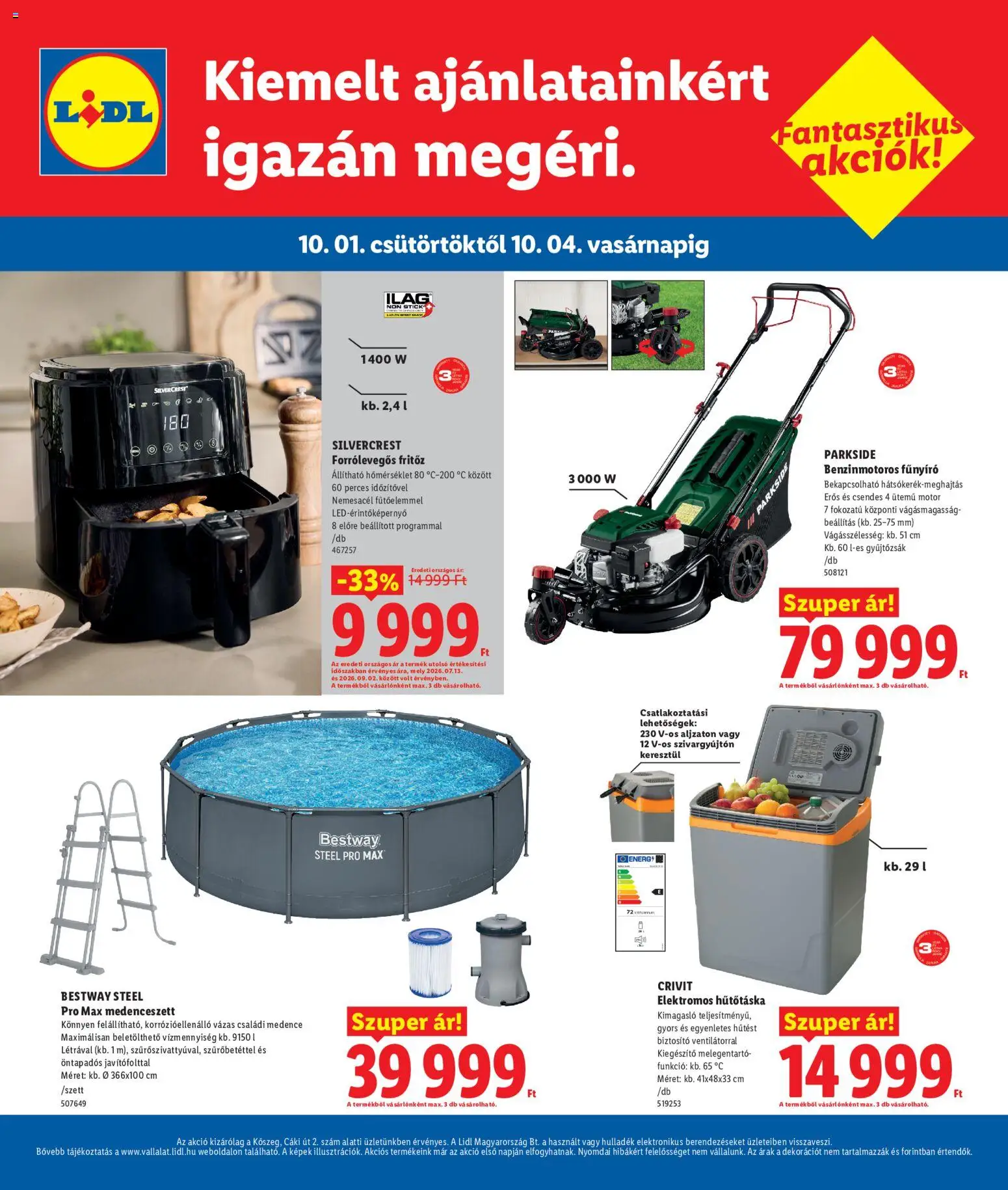 Lidl akciós ujság - amely érvényes a következő dátumtól: 2026.10.01. | Oldal: 2 | Termékek: Bestway, Forrólevegős, Crivit, Hűtőtáska