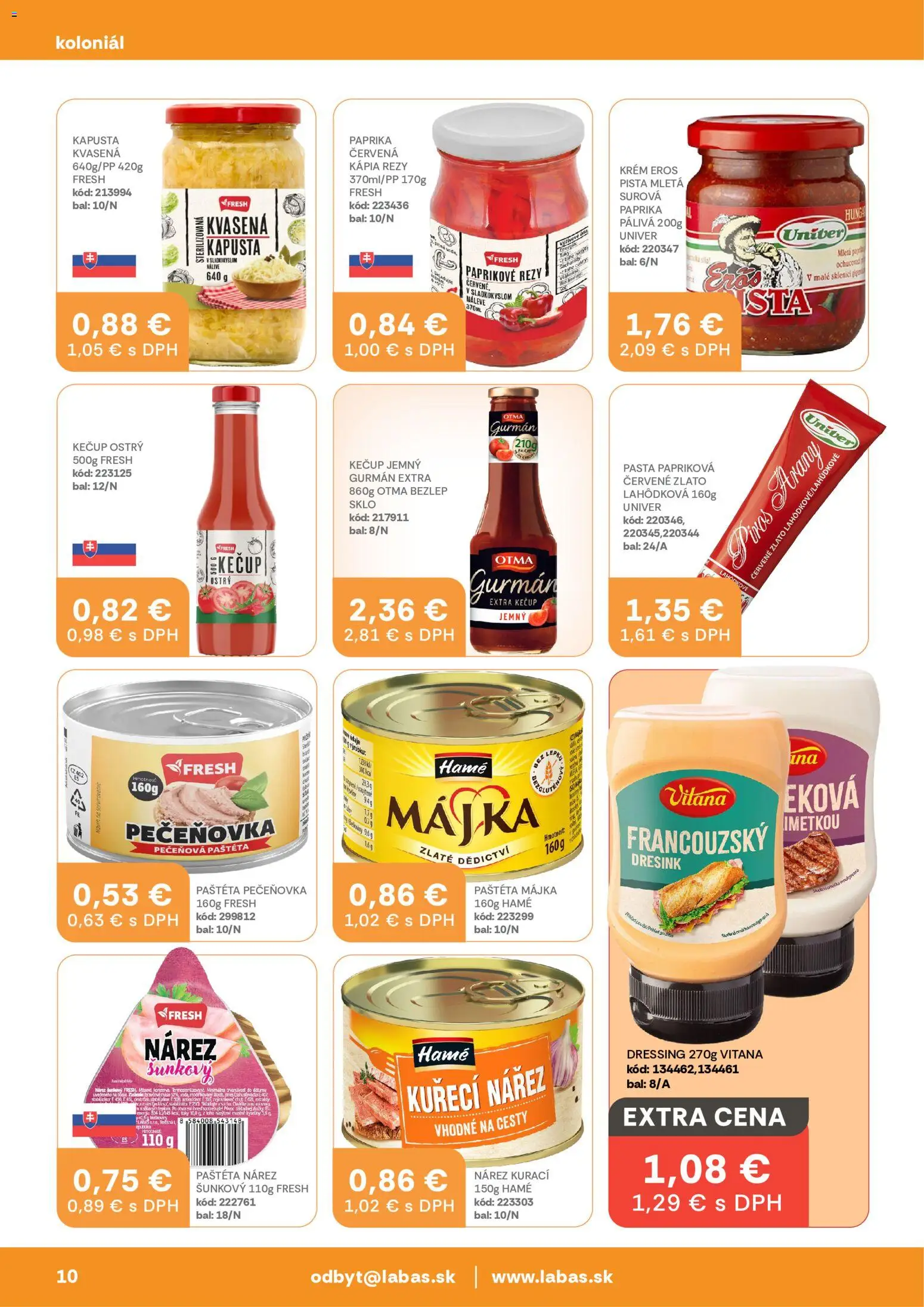 Nové Labaš akcie – leták je platný od 08.05.2026 | Strana: 10 | Produkty: Paprika, Kečup, Krém, Kápia