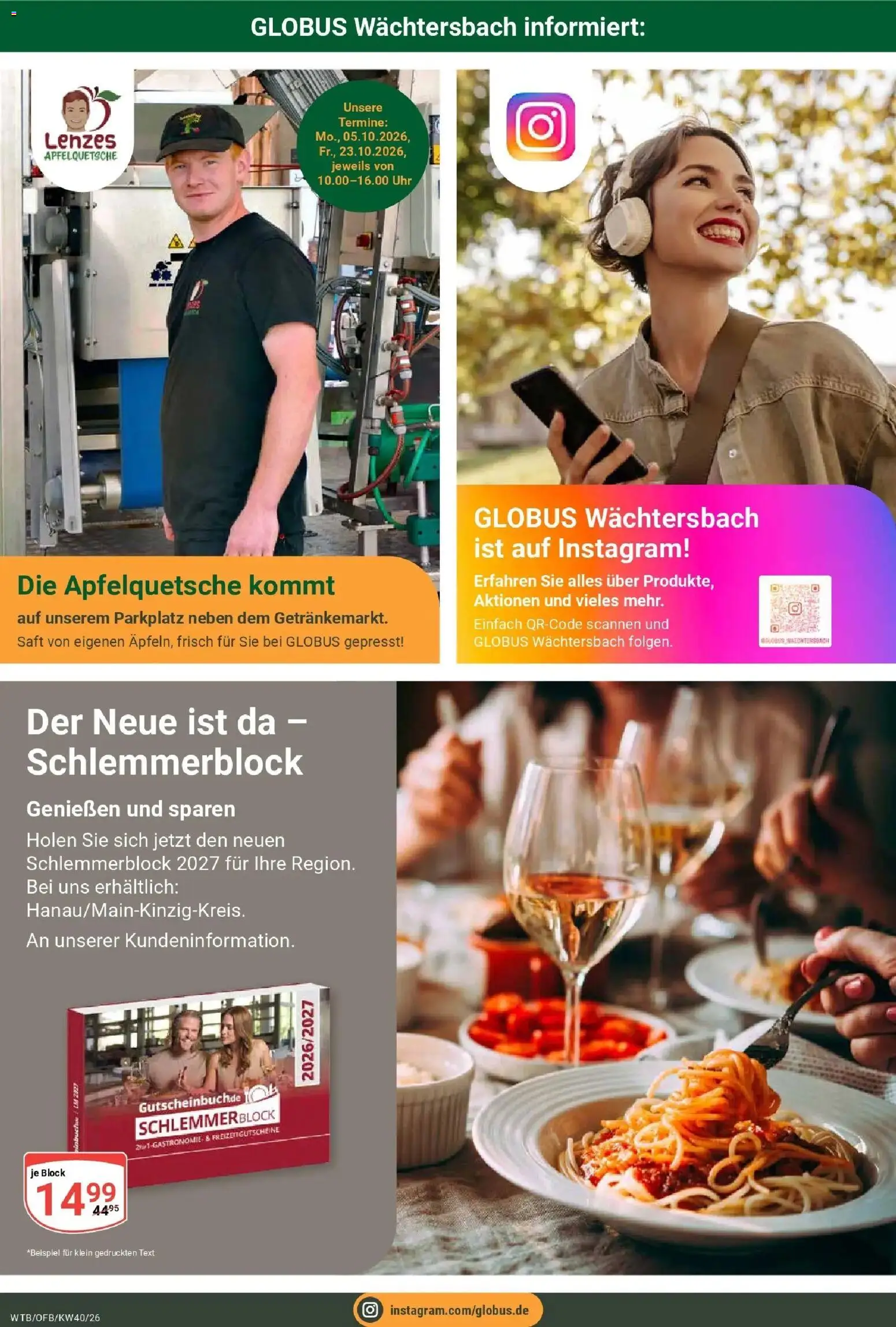 Globus Prospekt Wächtersbach (ab 28.09.2026) » Angebote online | Seite: 26 | Produkte: Saft, Uhr