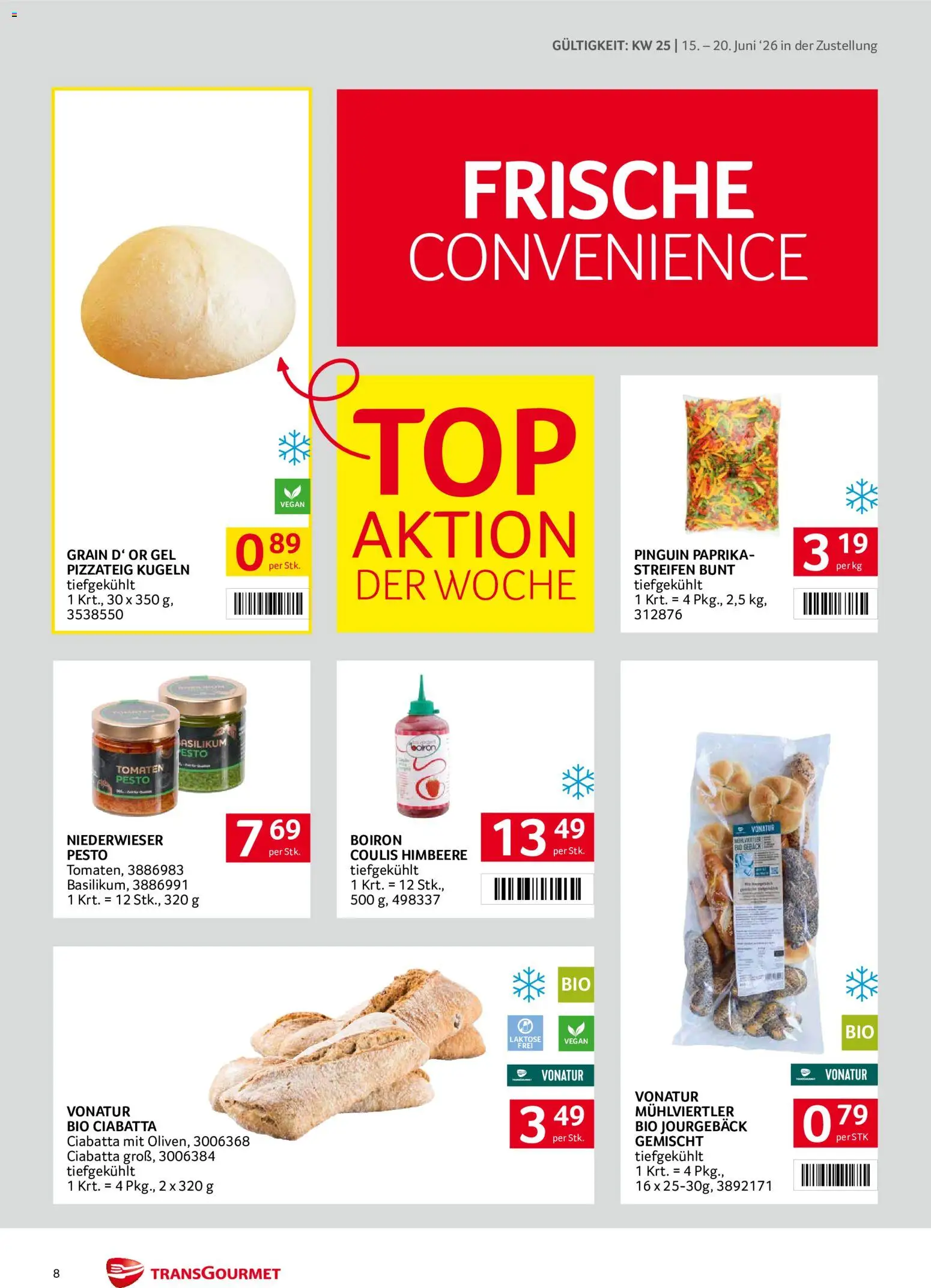 Transgourmet Zustellaktion gültig ab 15.06.2026 | Seite: 8 | Produkte: Himbeere, Tomaten