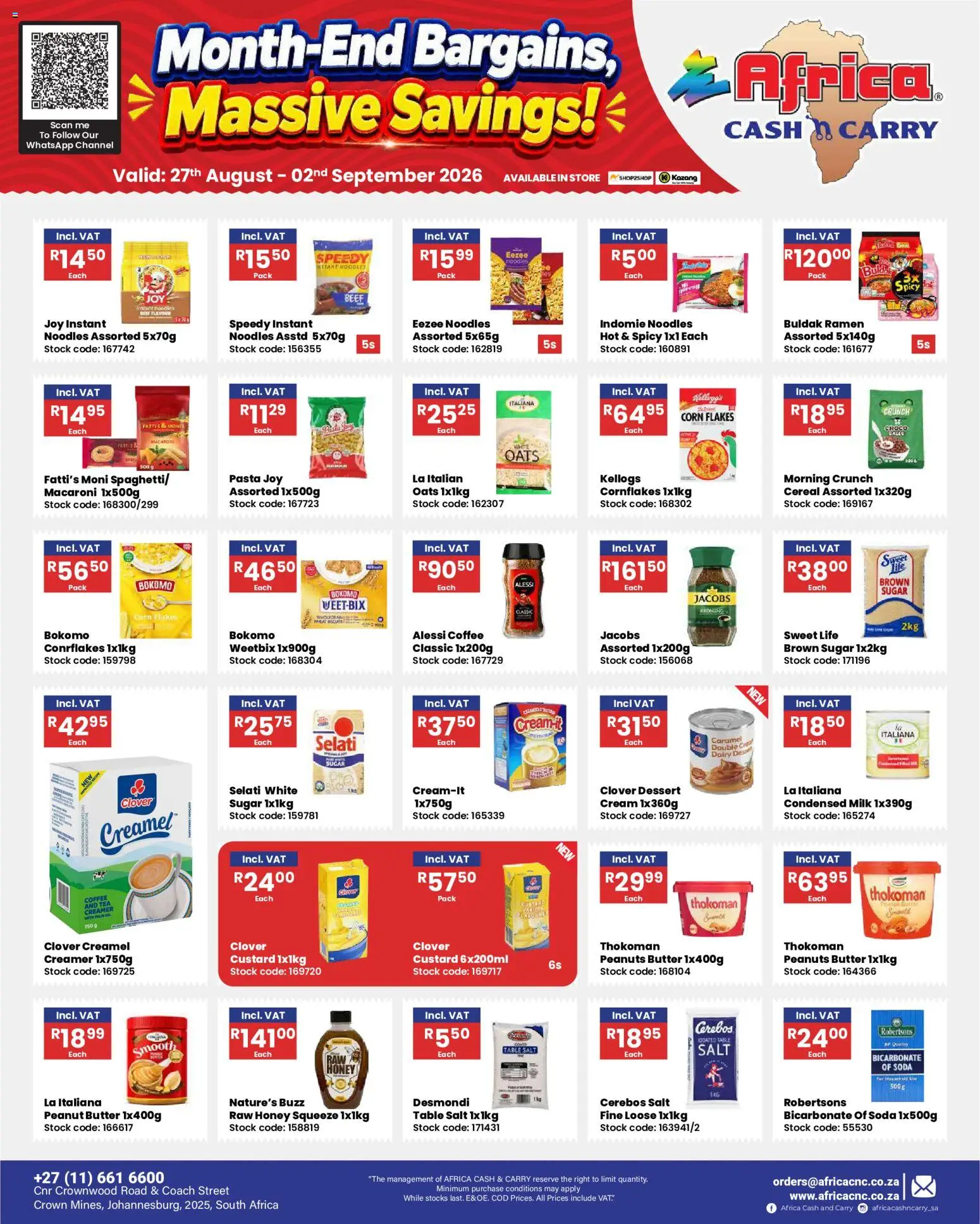 New Africa Cash & Carry catalogue – valid from 27/08/2026 | Page: 27 | Products: Butter, Creamer, Tea, Cream