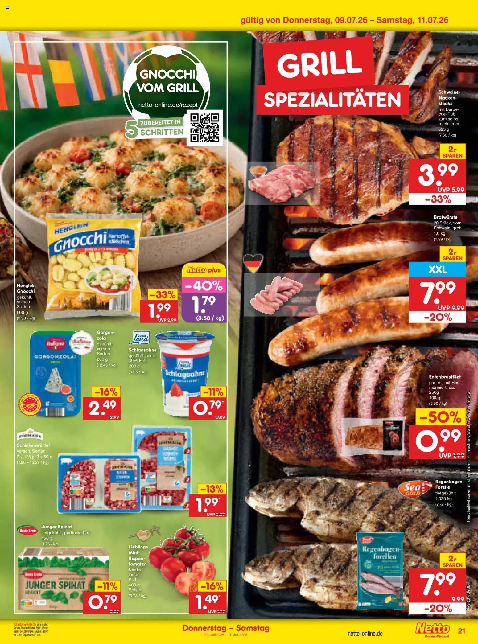 Netto Marken-Discount Prospekt – gültig ab 06.07.2026 | Seite: 37 | Produkte: Grill, Schlagsahne, Tomaten, Wurst