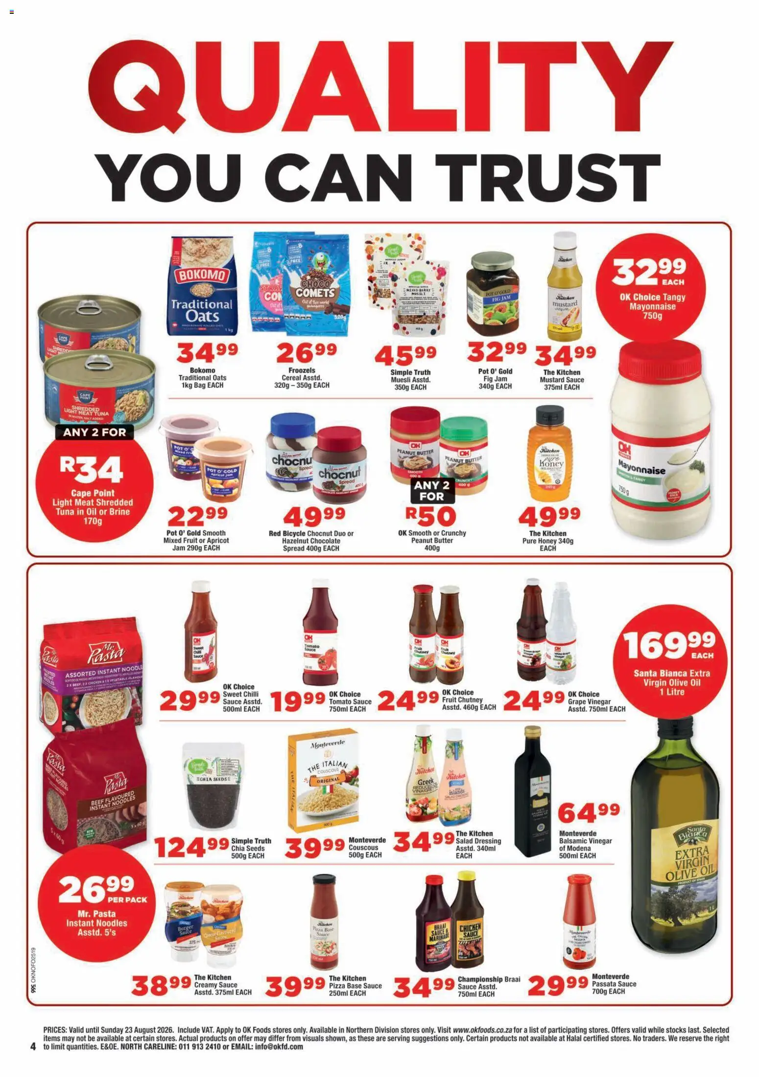 New OK Foods catalogue – valid from 12/08/2026 | Page: 4 | Products: Bag, Light, Vinegar, Pasta