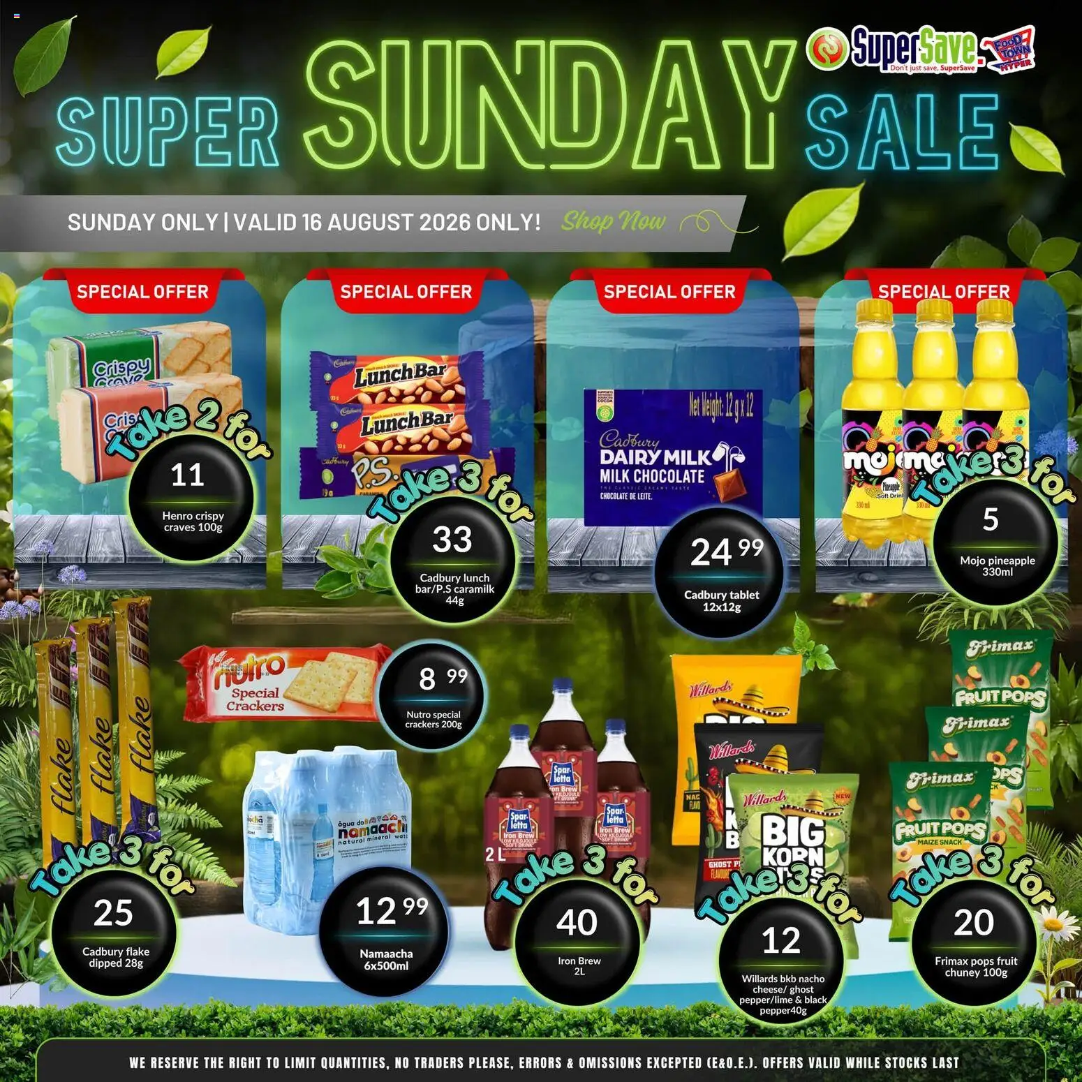 New Super Save catalogue – valid from 16/08/2026 | Page: 5 | Products: Tablet, Crackers, Chocolate, Pineapple