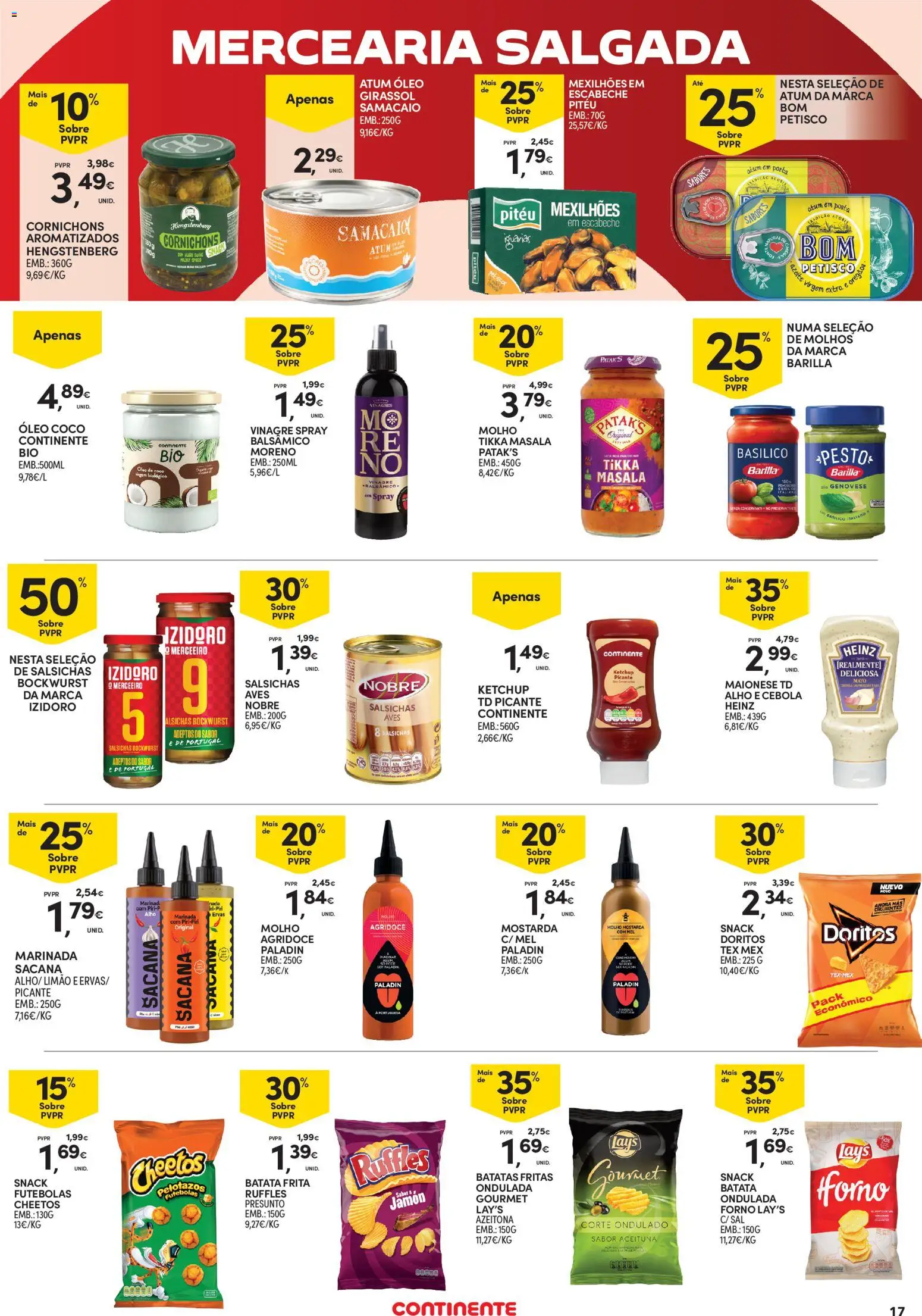 Continente Açores │ válido de 11.06.2026 | Página: 17 | Produtos: Vinagre, Molho agridoce, Cebola, Maionese
