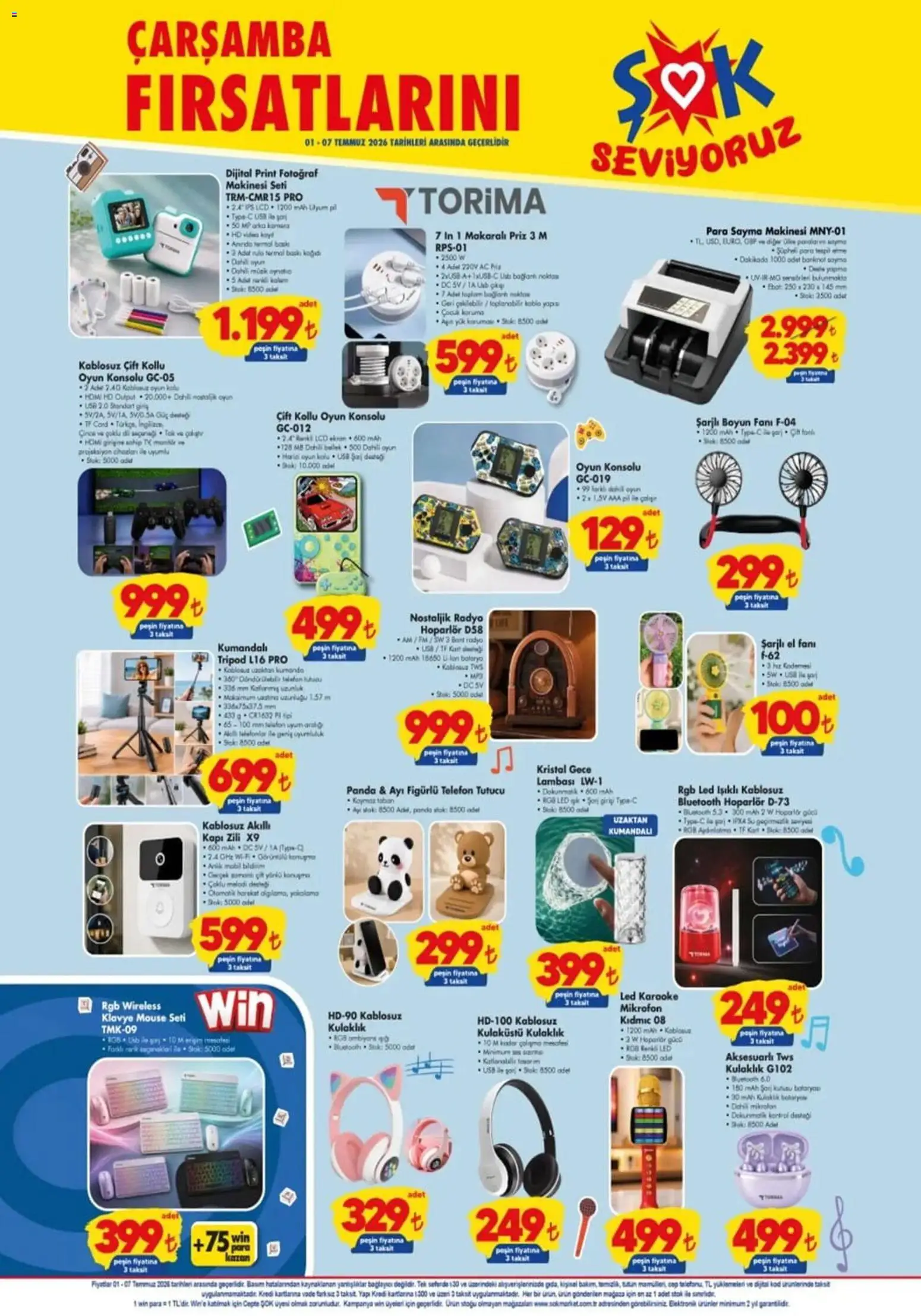 Şok Market Katalog - 01 Temmuz 2026 tarihinden itibaren geçerlidir | Sayfa: 1 | Ürünler: Su, Klavye, Oyun, Hoparlör