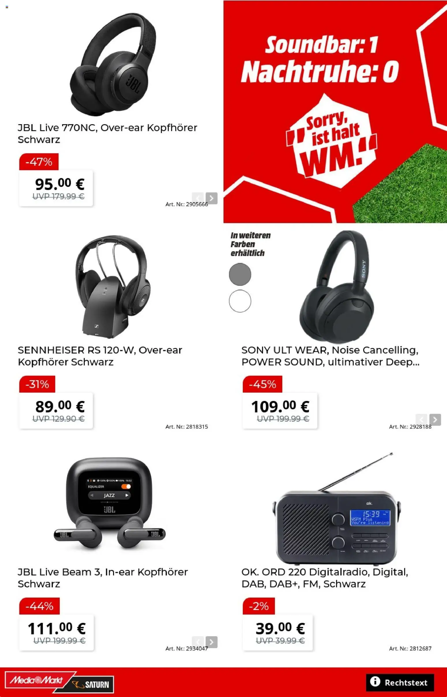 Media Markt Prospekt – gültig ab 15.05.2026 | Seite: 5 | Produkte: Sony, Soundbar, Kopfhörer