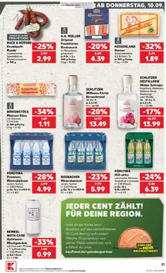 Kaufland Prospekt Kassel ab 10.09.2026 gültig | Seite: 21 | Produkte: Käse, Schnaps, Mineralwasser, Knoblauch