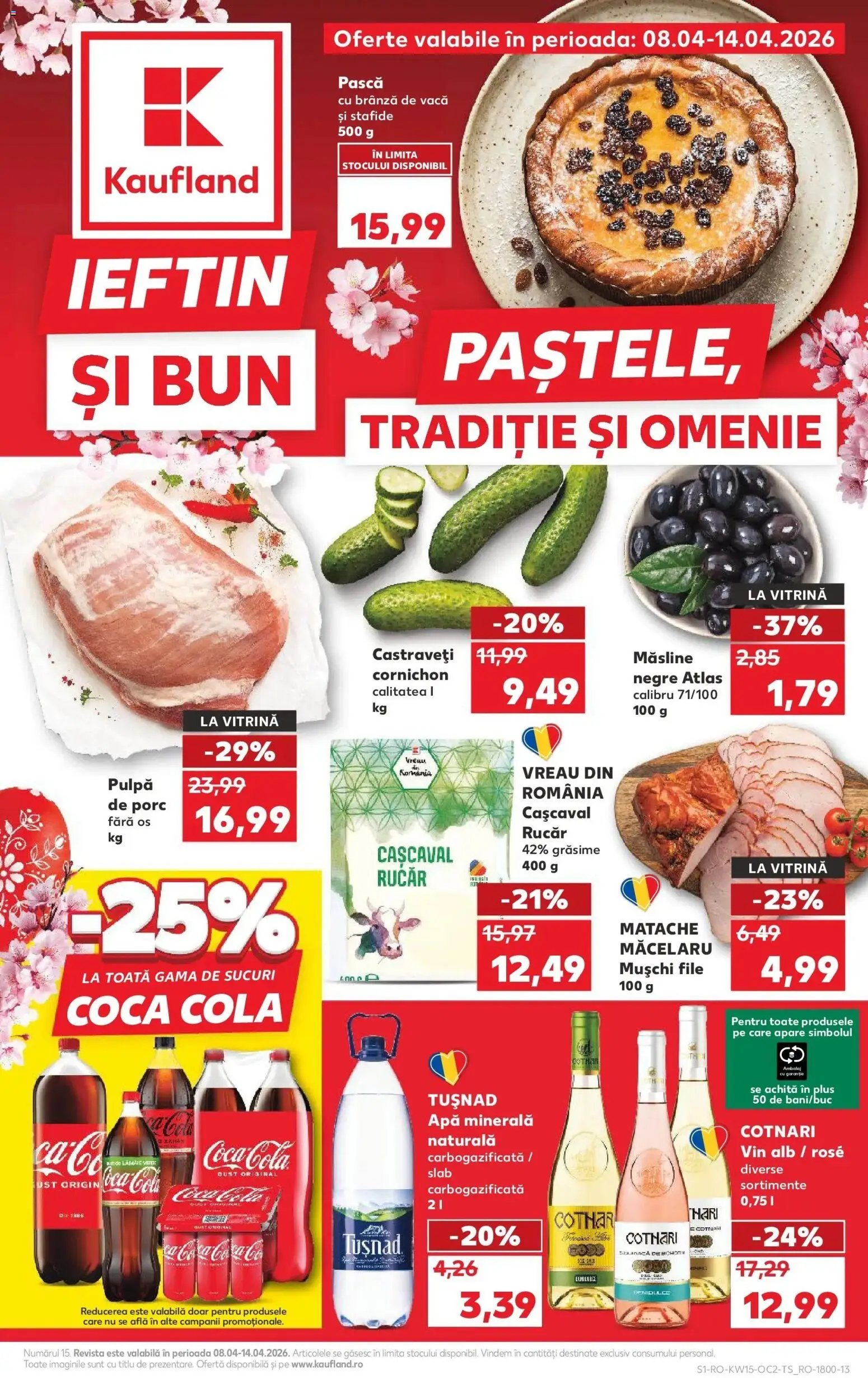 Noul catalog Kaufland – valabil de la 08.04.2026 | Pagină: 1 | Produse: Brânză, Vin, Brânză De Vacă, Stafide