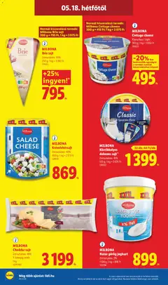 MILBONA Brie sajt, Brie sajt, Zsírtartalom: 60%, 250 g - amely érvényes a következő dátumtól: 14.05.2026 | Oldal: 62