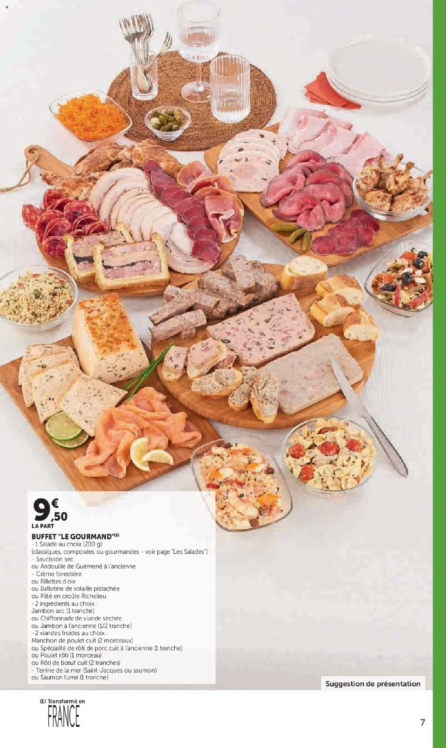 {H1} | Page: 7 | Produits: Salade, Saumon fumé, Viande, Crème