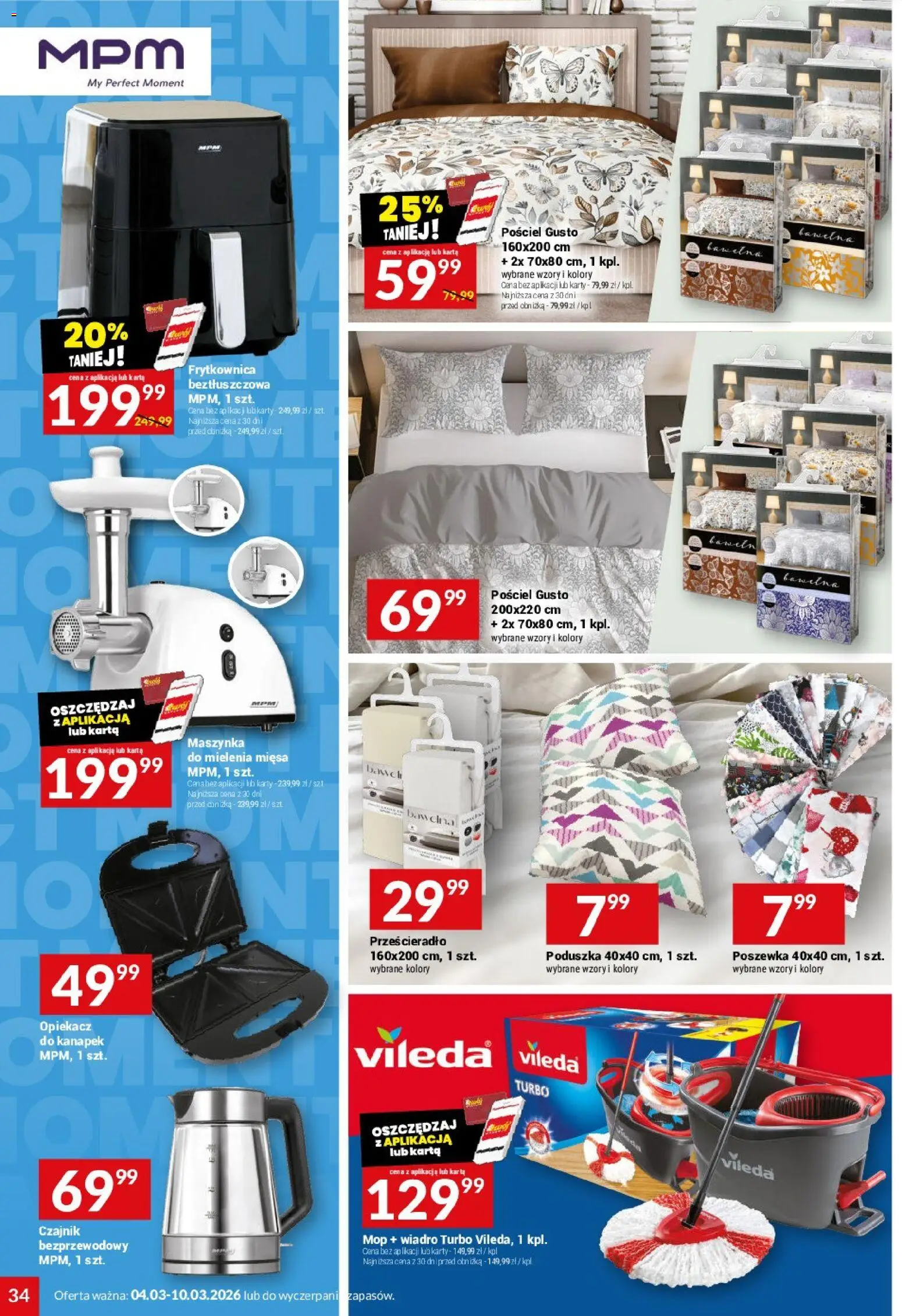 Twój Market gazetka od 04.03.2026 | Strona: 34 | Produkty: Pościel, Karta, Czajnik, Opiekacz