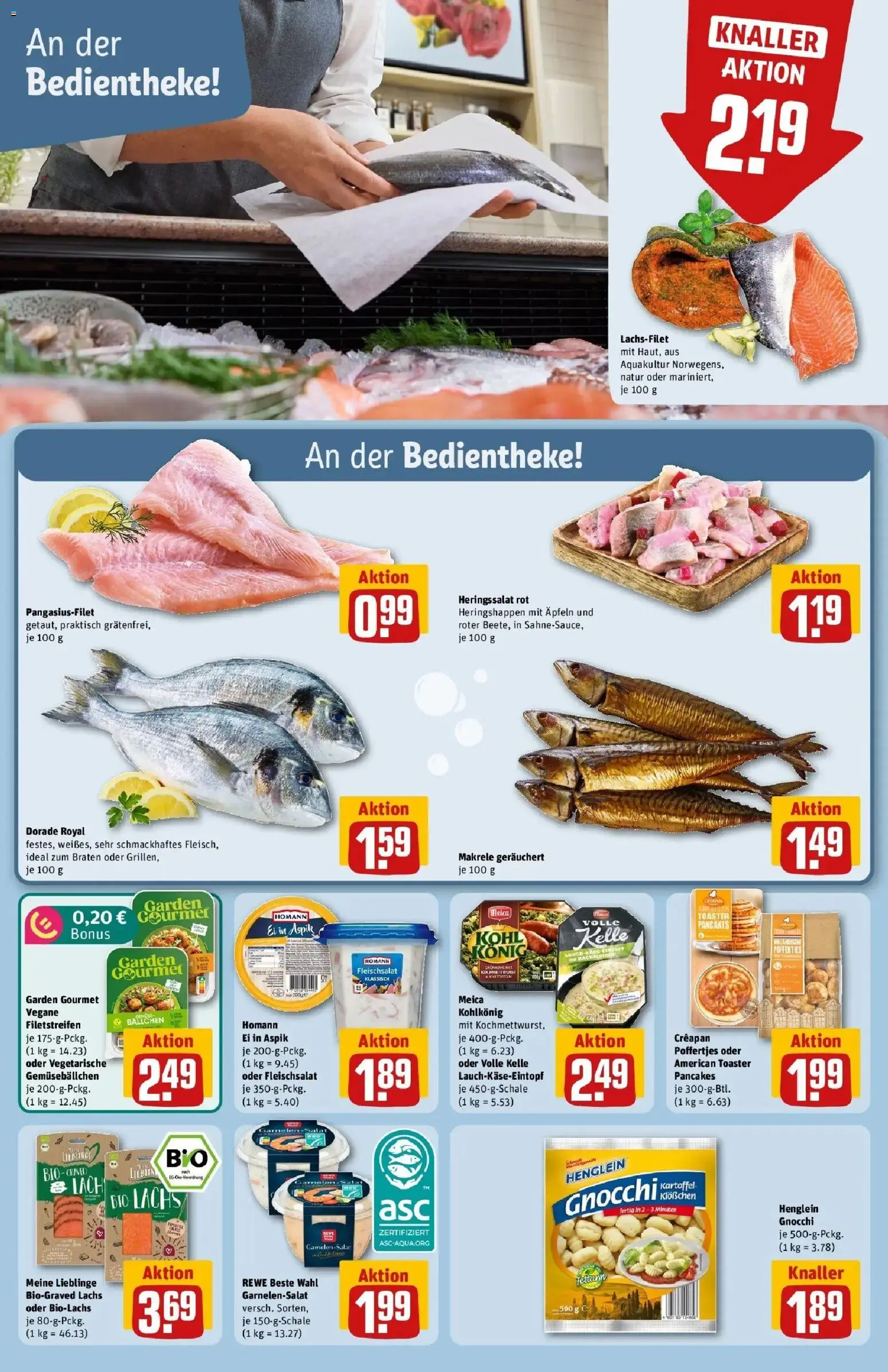 REWE Prospekt ab 26.10.2026 zum Blättern » Angebote | Seite: 14 | Produkte: Gnocchi, Dorade, Toaster, Meica