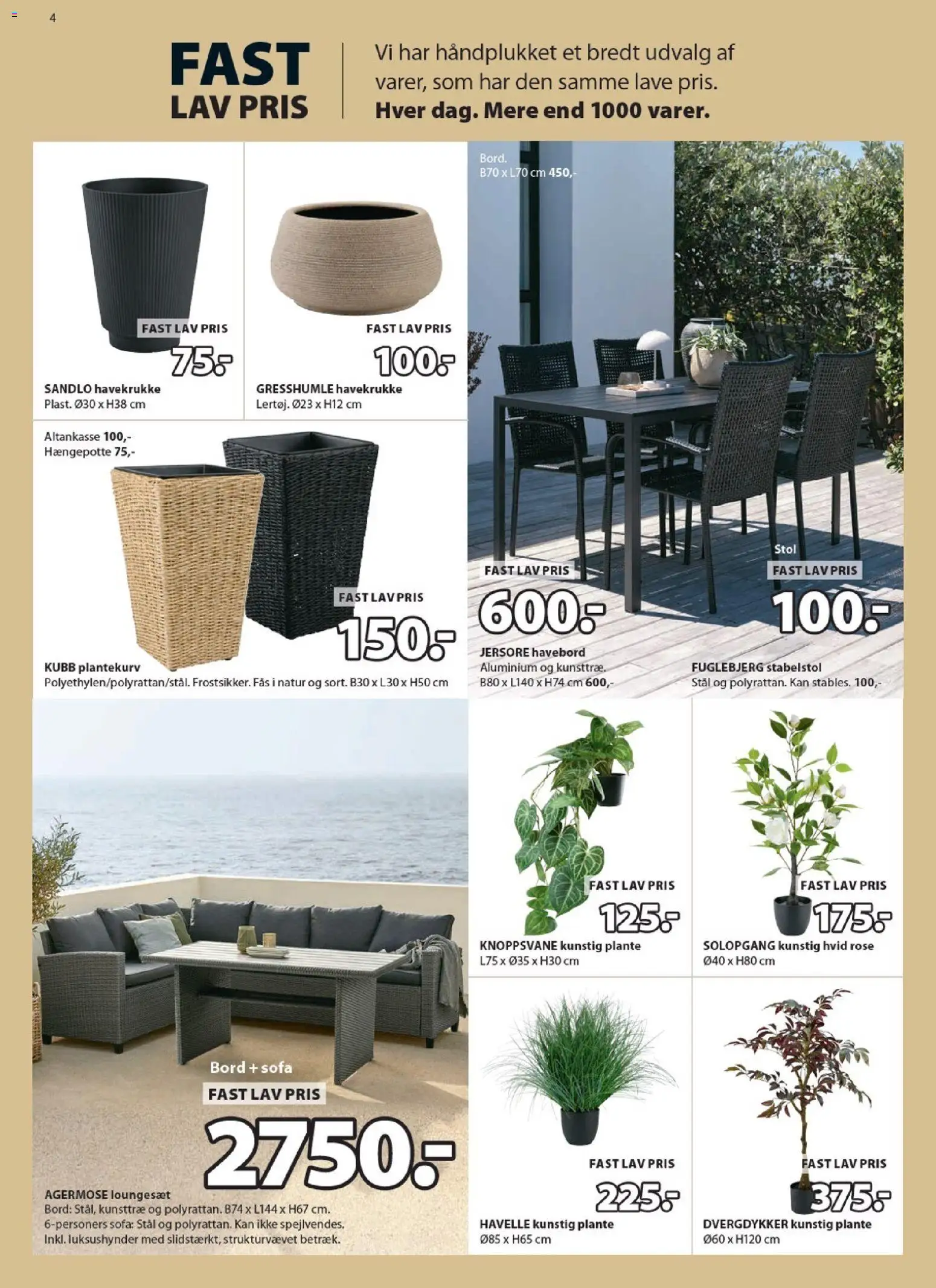 JYSK tilbudsavis – gyldig fra 15.05.2026 | Side: 4 | Produkter: Bord, Stol, Loungesæt, Søm