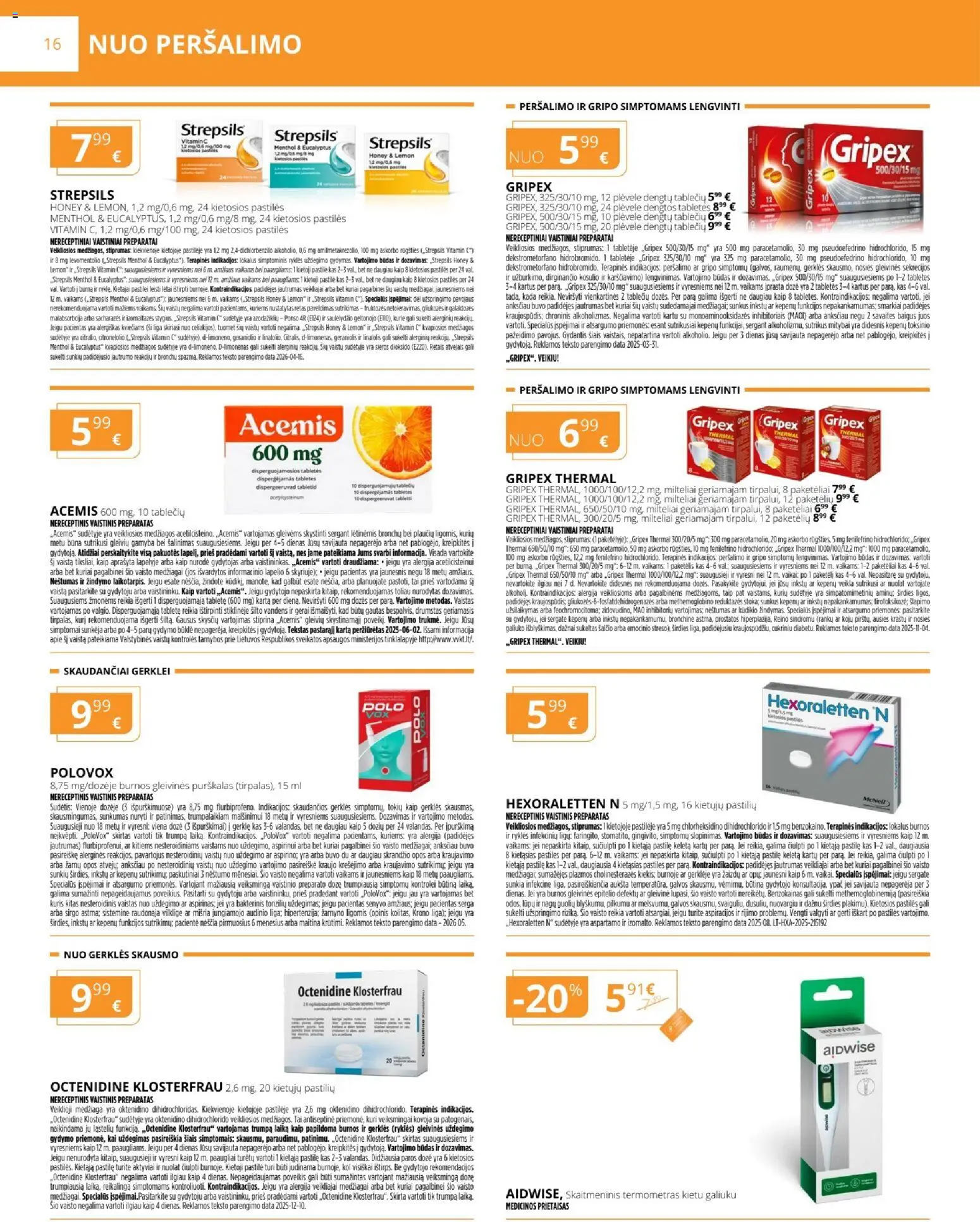 Gintarinė akcijos nuo 2026.08.01 | Puslapis: 16 | Prekių: Termometras