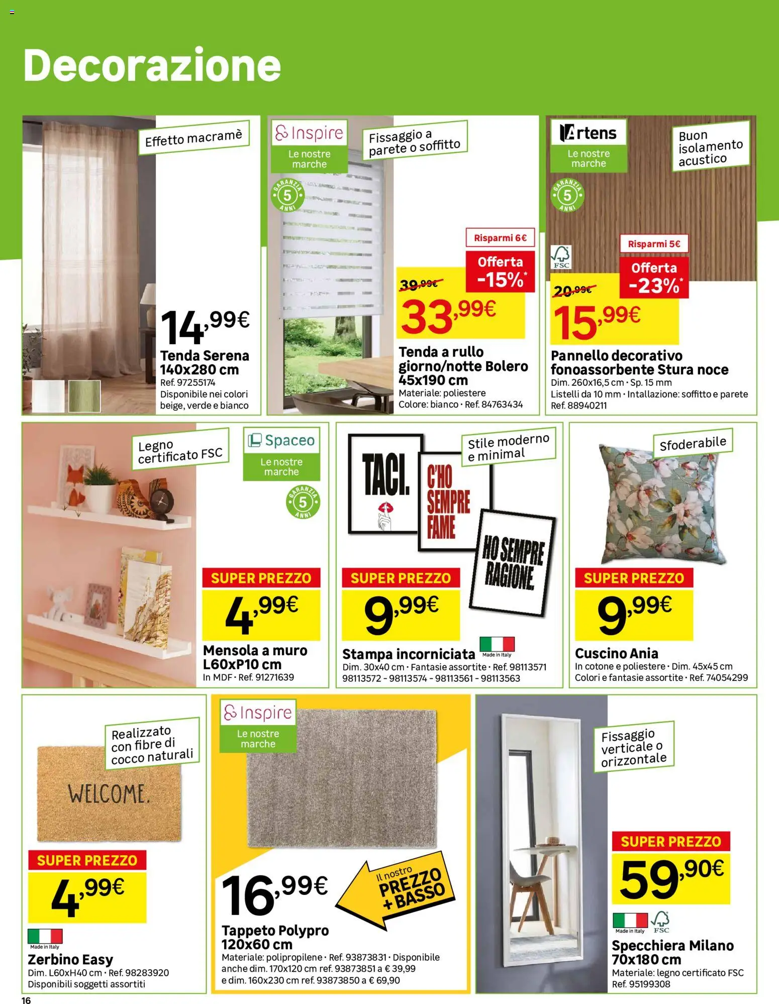 Volantino Leroy Merlin del 02/09/2026 | Pagina: 16 | Prodotti: Rullo, Tenda, Tappeto, Zerbino