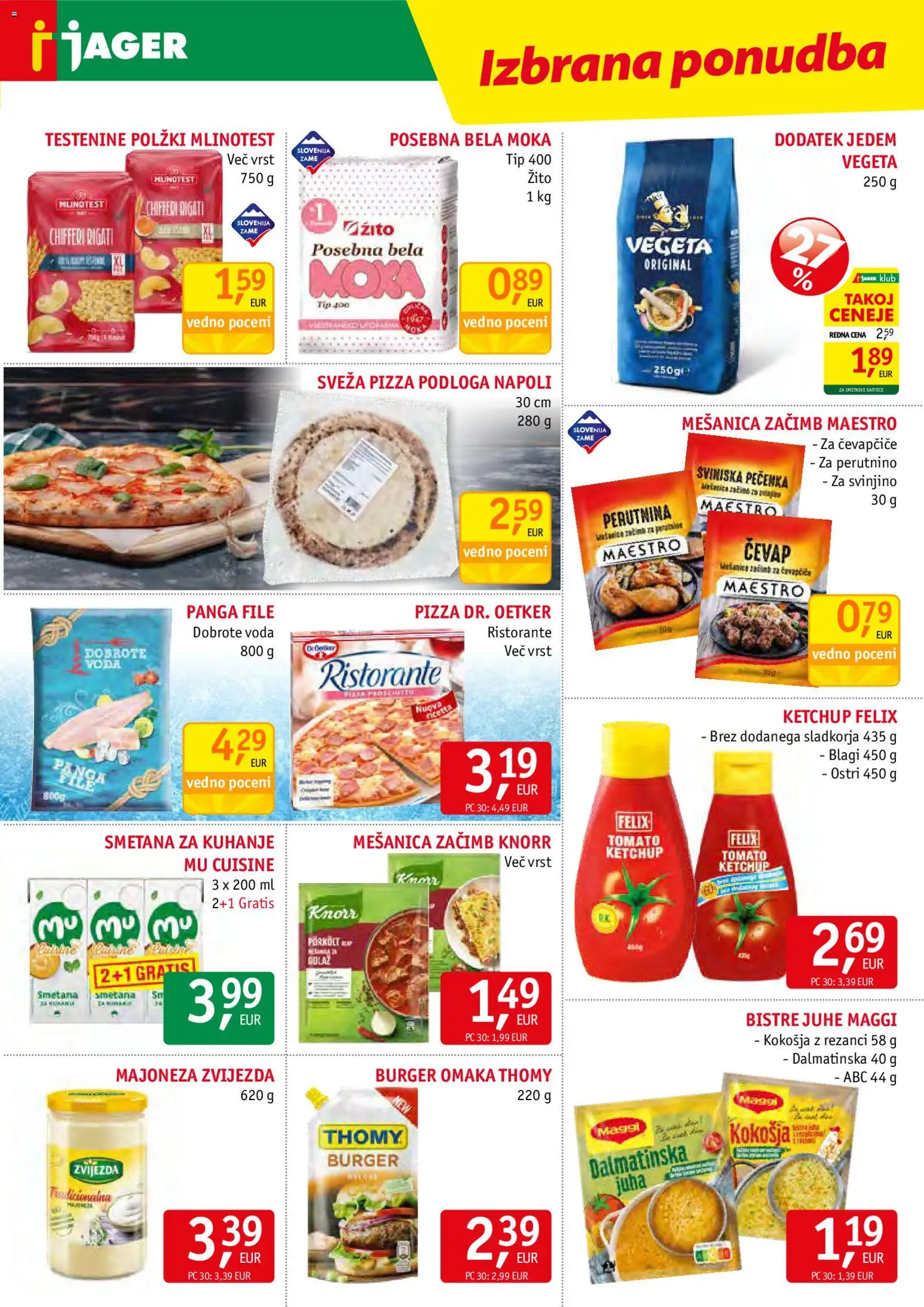 Novi Jager katalog ponudbe – veljaven od 03.06.2026 | Stran: 7 | Izdelki: Rezanci, Moka, Top doble cara, Smetana