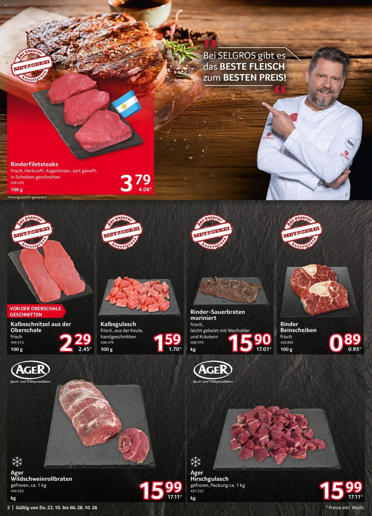 Selgros Prospekt – gültig ab 22.10.2026 | Seite: 2 | Produkte: Fleisch