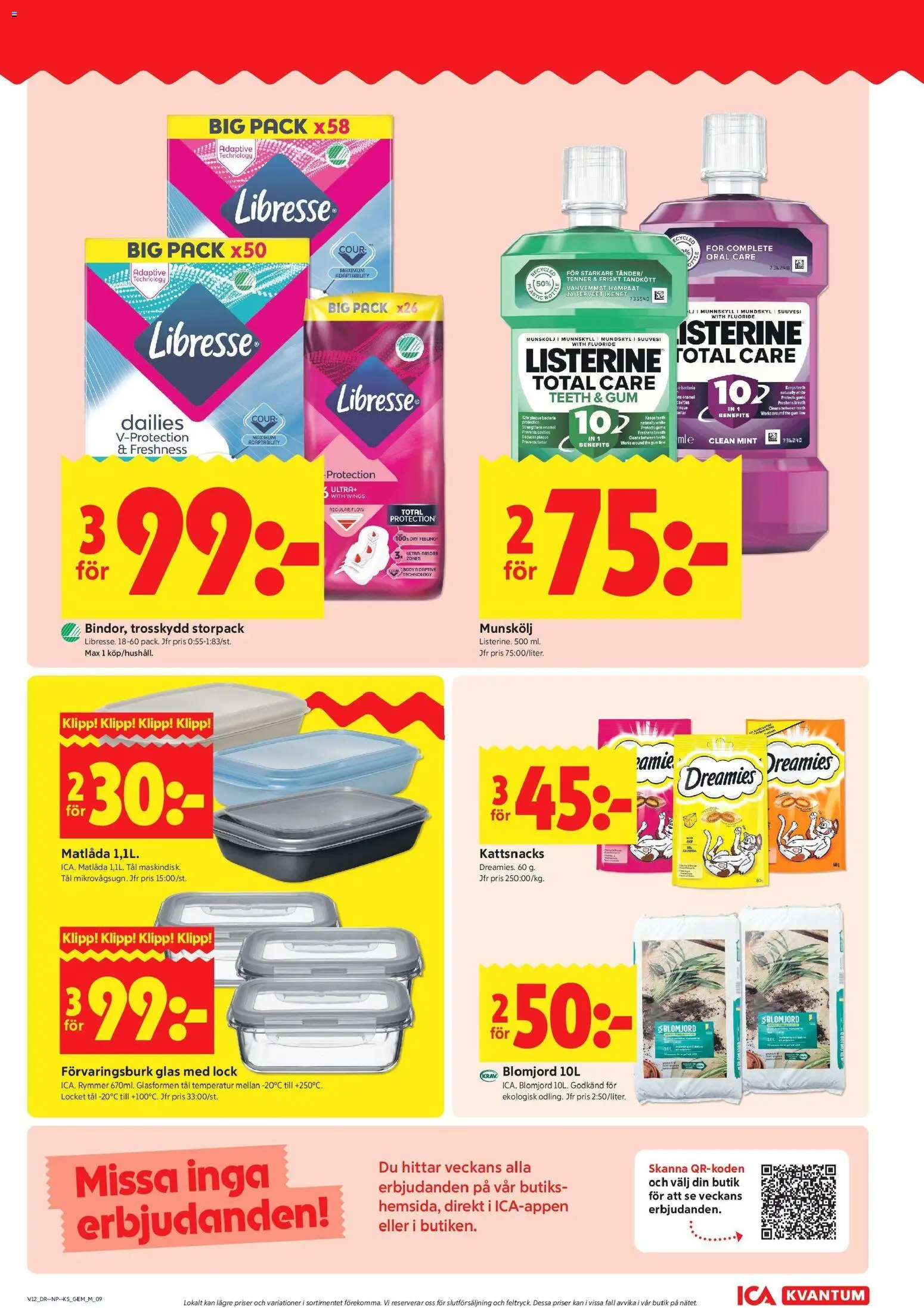 ICA Kvantum reklamblad aktuell från 16.03.2026 | Sida: 11 | Produkter: Blomjord, Trosskydd, Munskölj, Matlåda