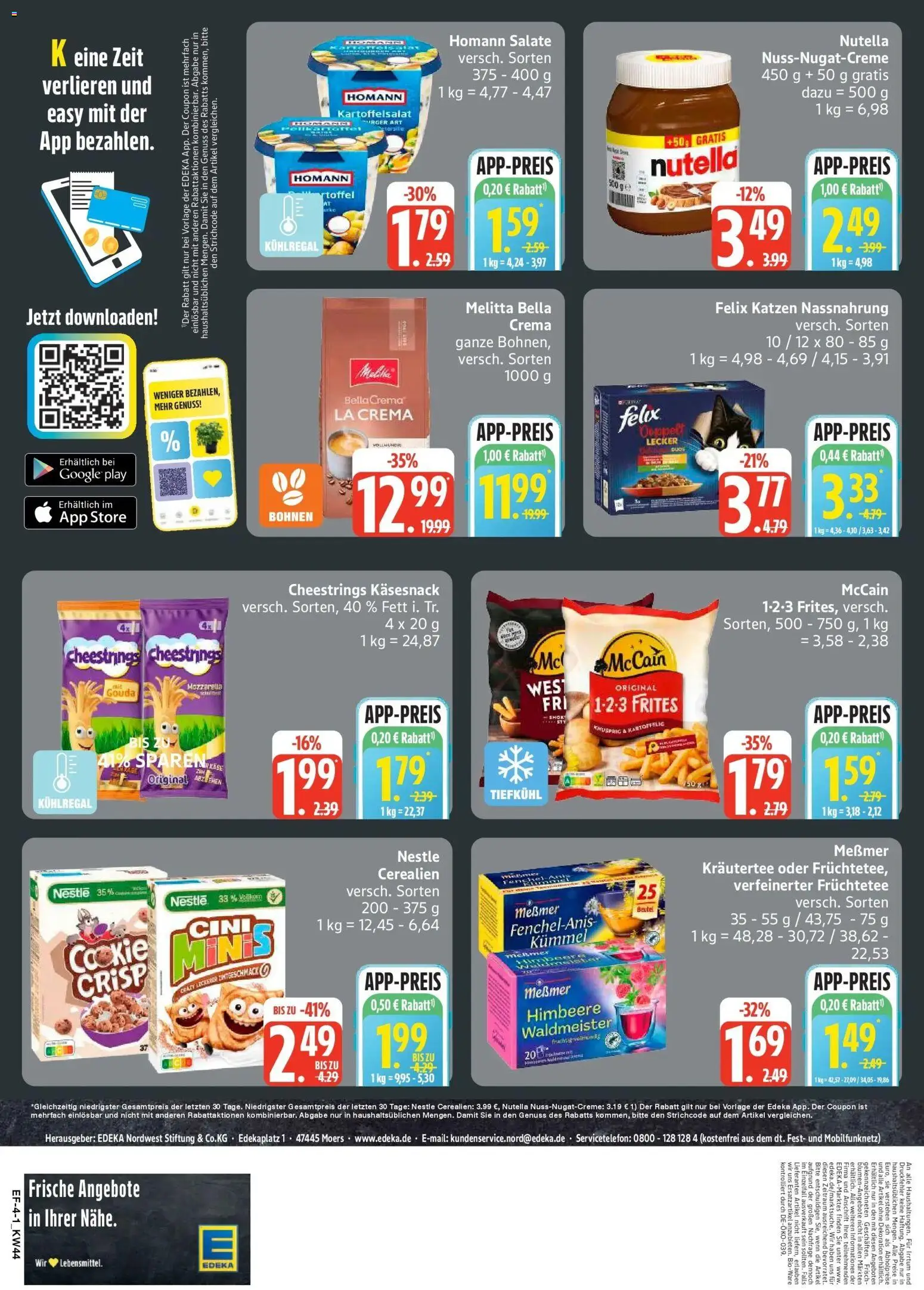 Edeka Prospekt Ascheberg (ab 26.10.2026) » Angebote Online | Seite: 4 | Produkte: Melitta, Mozzarella, Messmer, Kräutertee