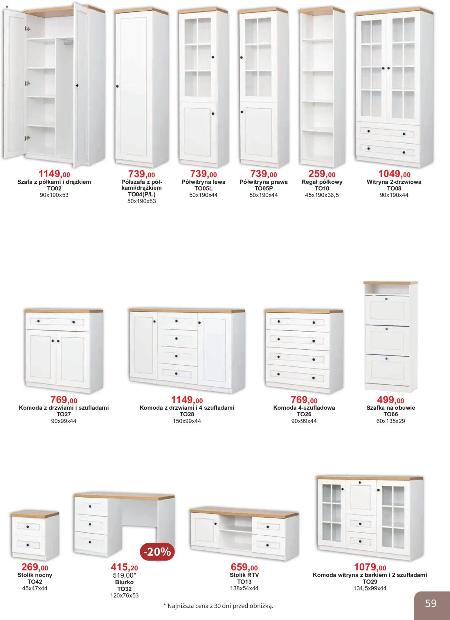 Bodzio Katalog od 01.08.2026 | Strona: 59 | Produkty: Szafa, Komoda, Biurko, Witryna