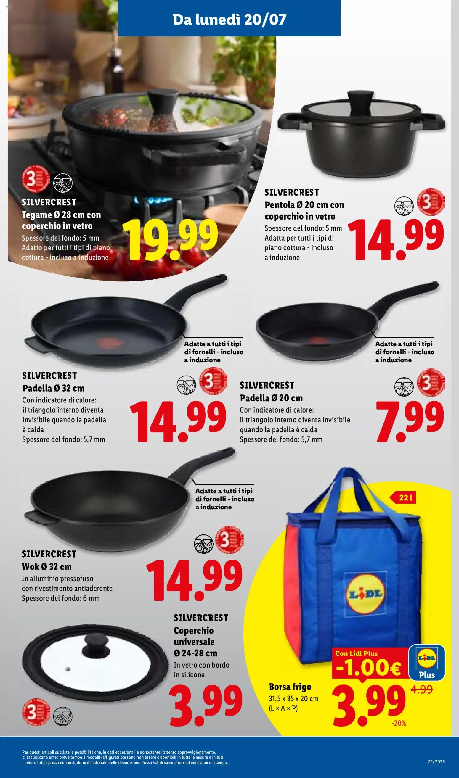 Volantino Lidl del 16/07/2026 | Pagina: 45 | Prodotti: Borsa frigo, Silicone, Padella, Fornelli