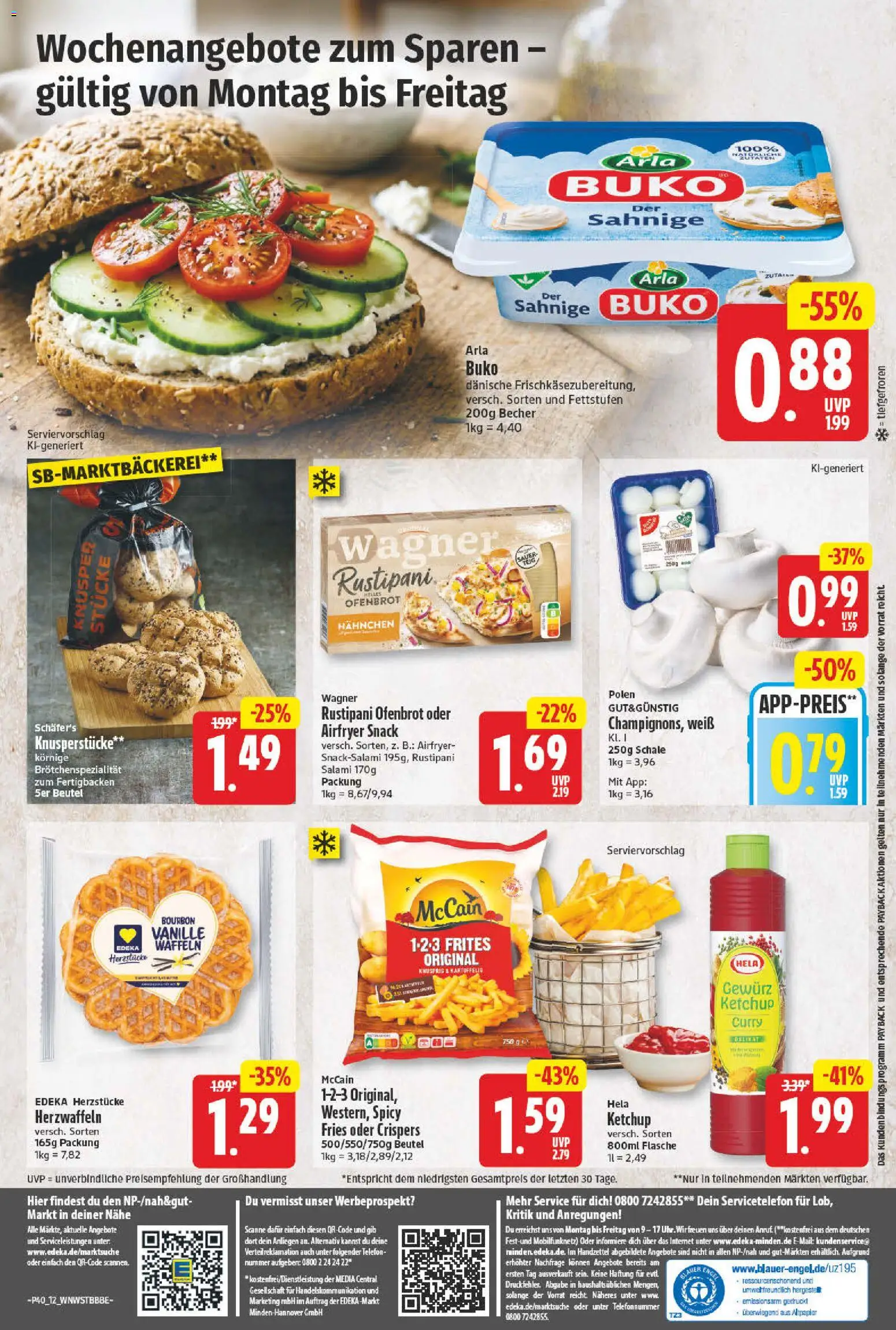 NP Discount Prospekt – gültig ab 28.09.2026 | Seite: 12 | Produkte: Waffeln, Vanille, Salami, Telefon