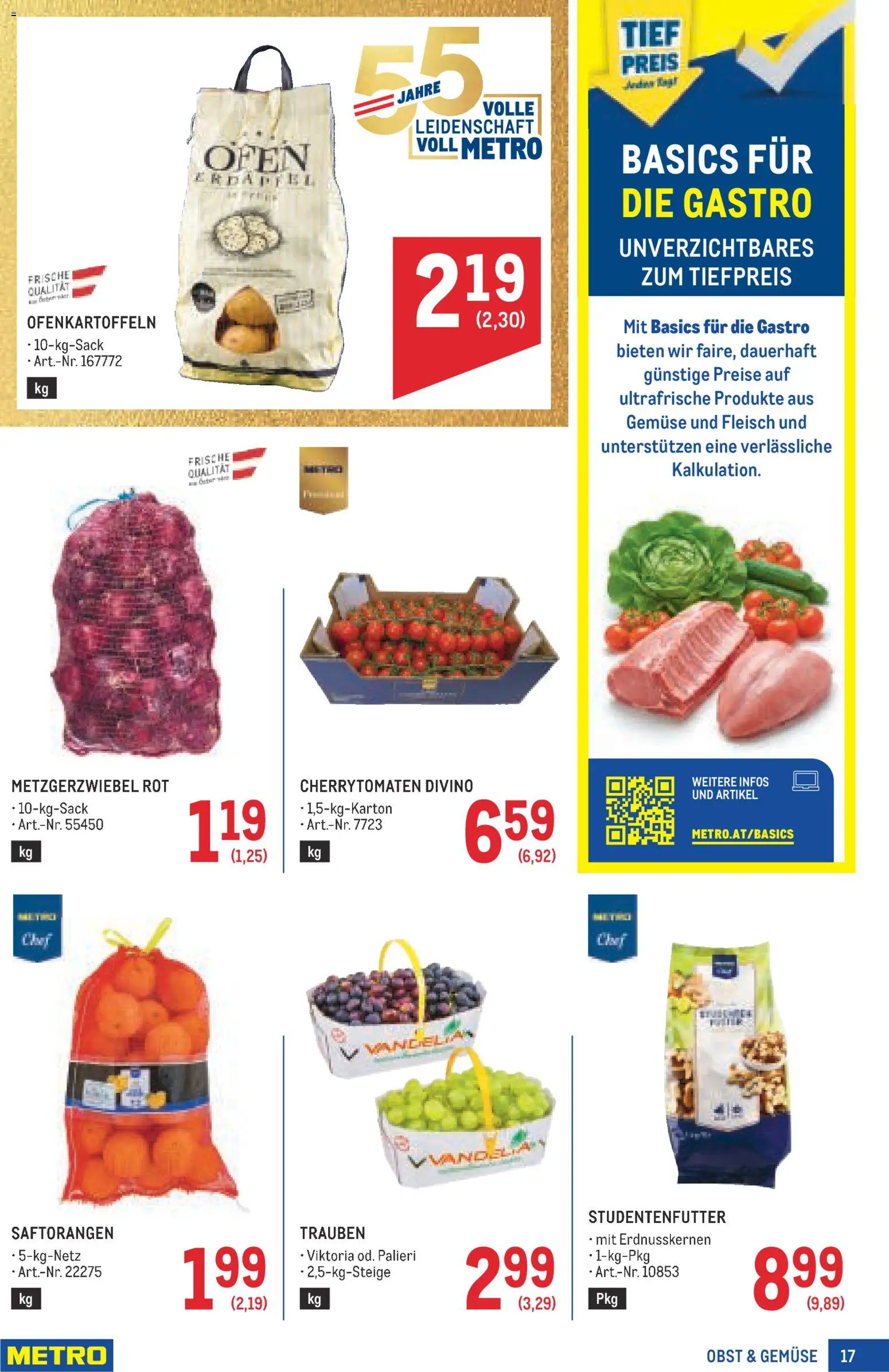 Metro angebote Profi gültig ab 03.09.2026 | Seite: 17 | Produkte: Gemüse, Obst, Ofen
