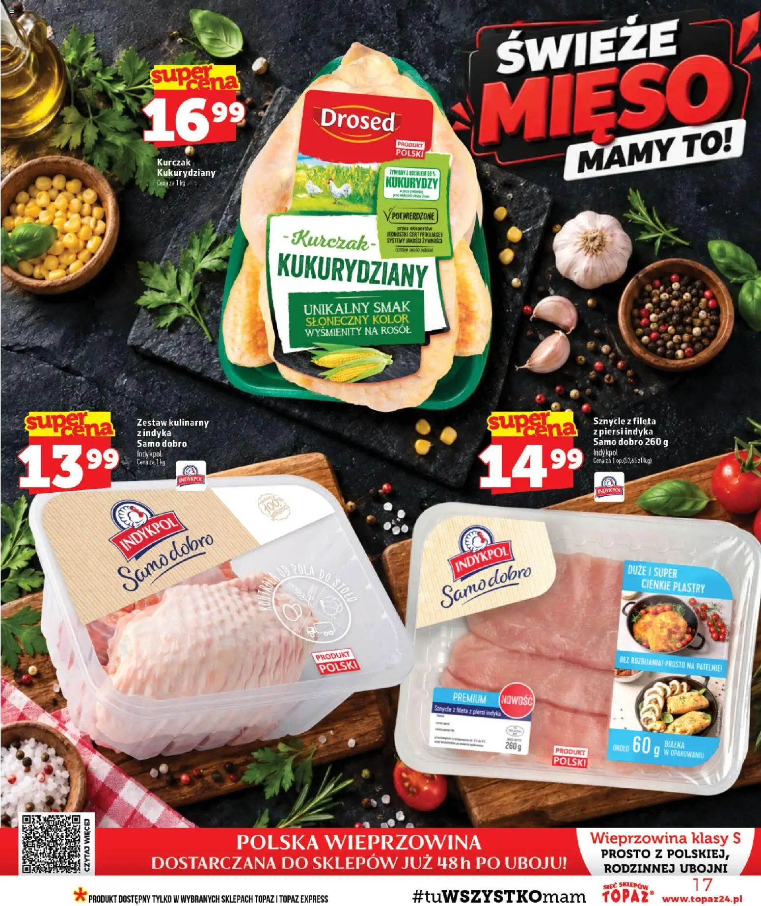 Topaz gazetka - MAZ od 15.10.2026 | Strona: 17 | Produkty: Kurczak, Piersi, Patelnie, Wieprzowina