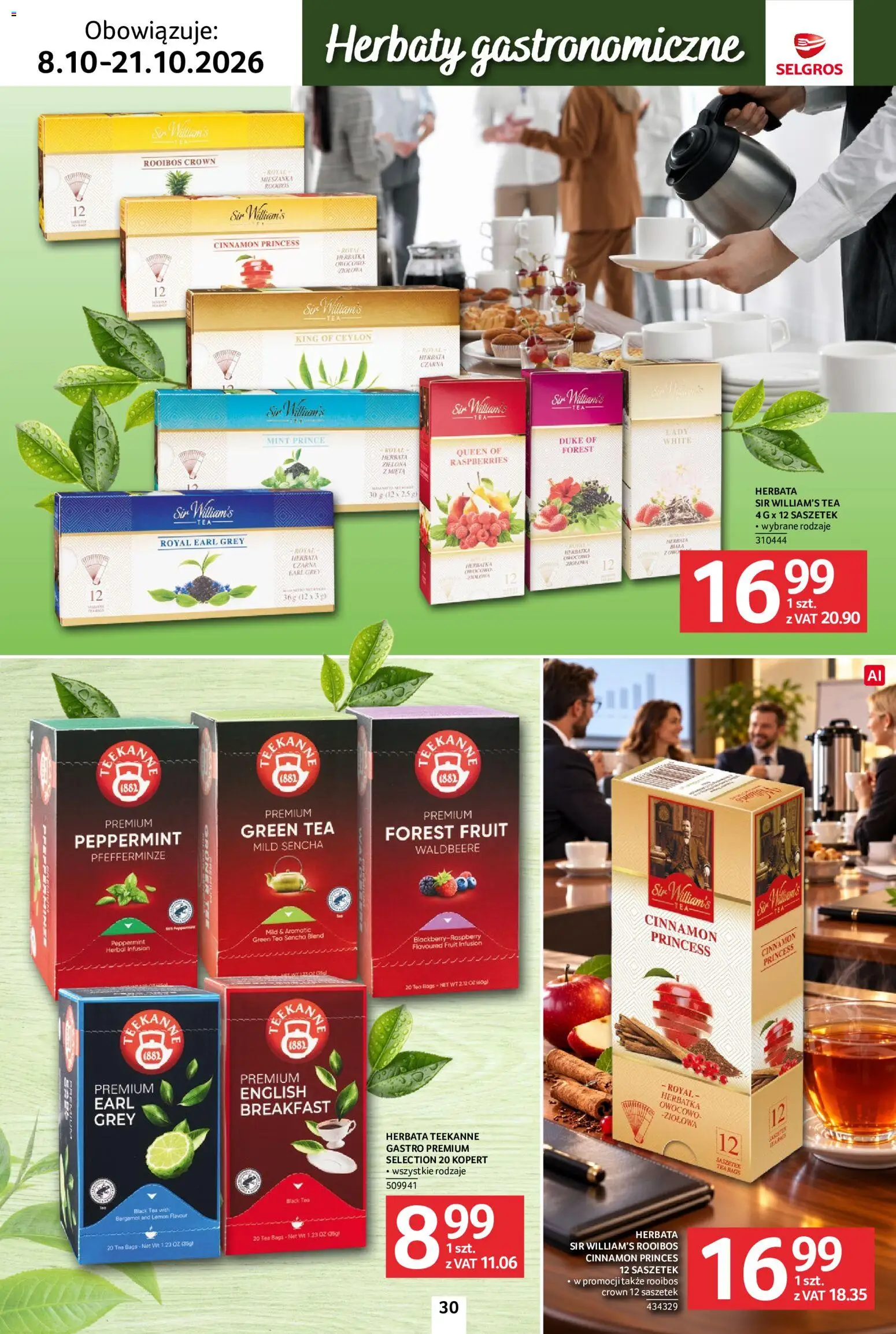 Selgros cash&carry gazetka - Kawa i herbata od 08.10.2026 | Strona: 30 | Produkty: Earl Grey, Rooibos, Ser, Herbata