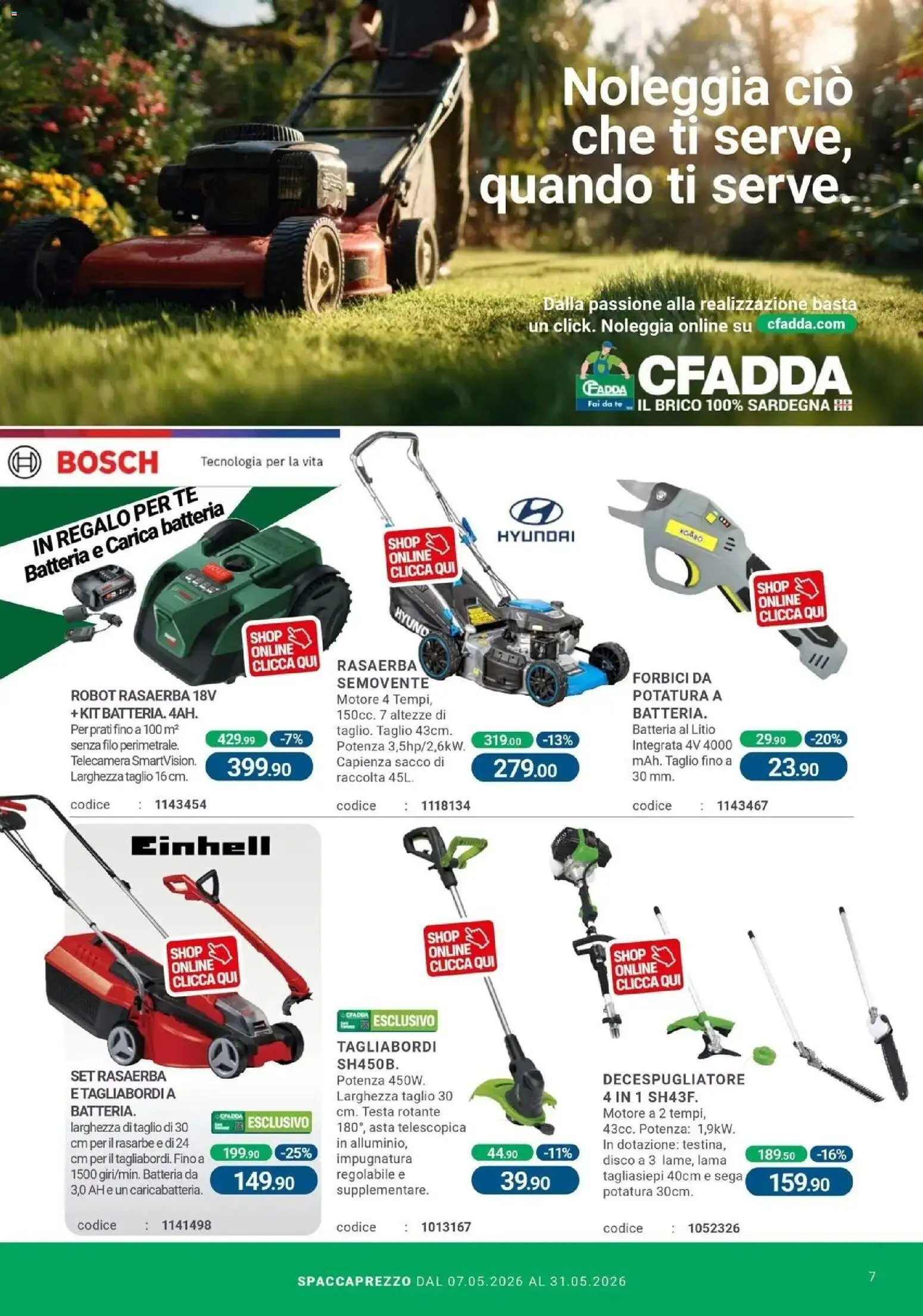 Volantino CFadda del 06.05.2026 | Pagina: 7 | Prodotti: Rasaerba, Decespugliatore, Disco, Batteria