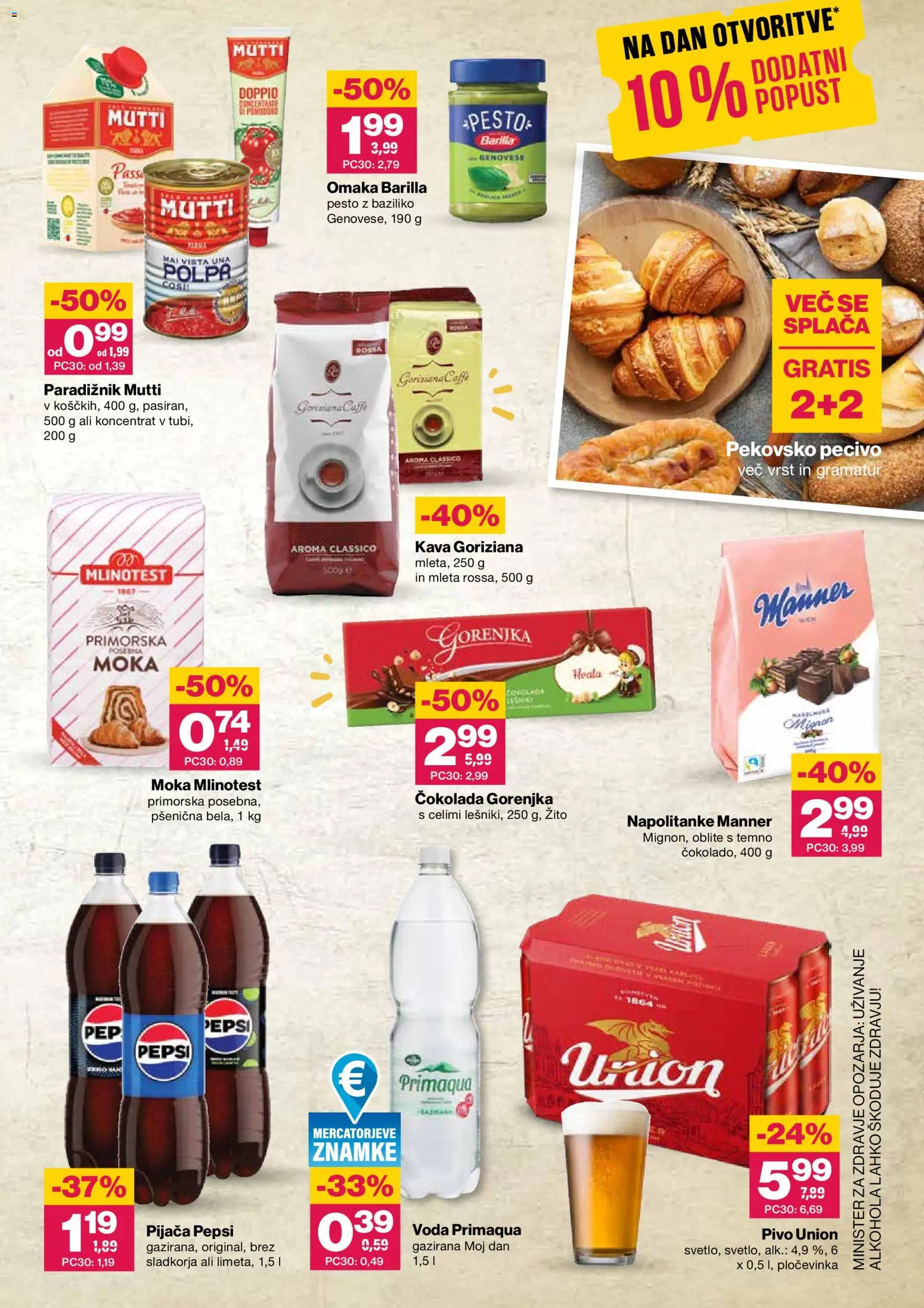 Novi Mercator katalog ponudbe – veljaven od 03.10.2026 | Stran: 3 | Izdelki: Napolitanke, Barilla, Pivo, Paradiznik