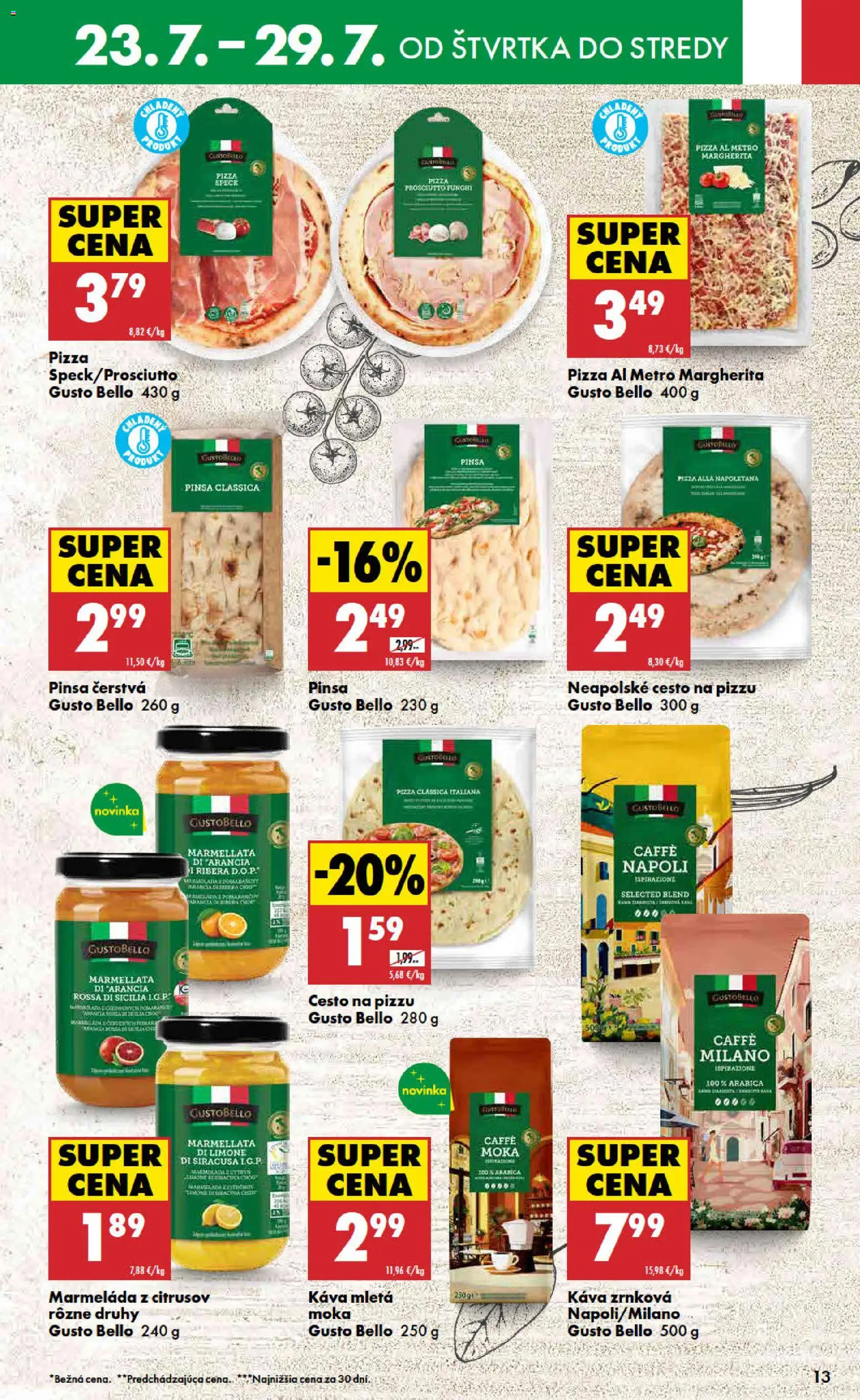 Nové Biedronka akcie – leták je platný od 23.07.2026 | Strana: 13 | Produkty: Káva, Pizza