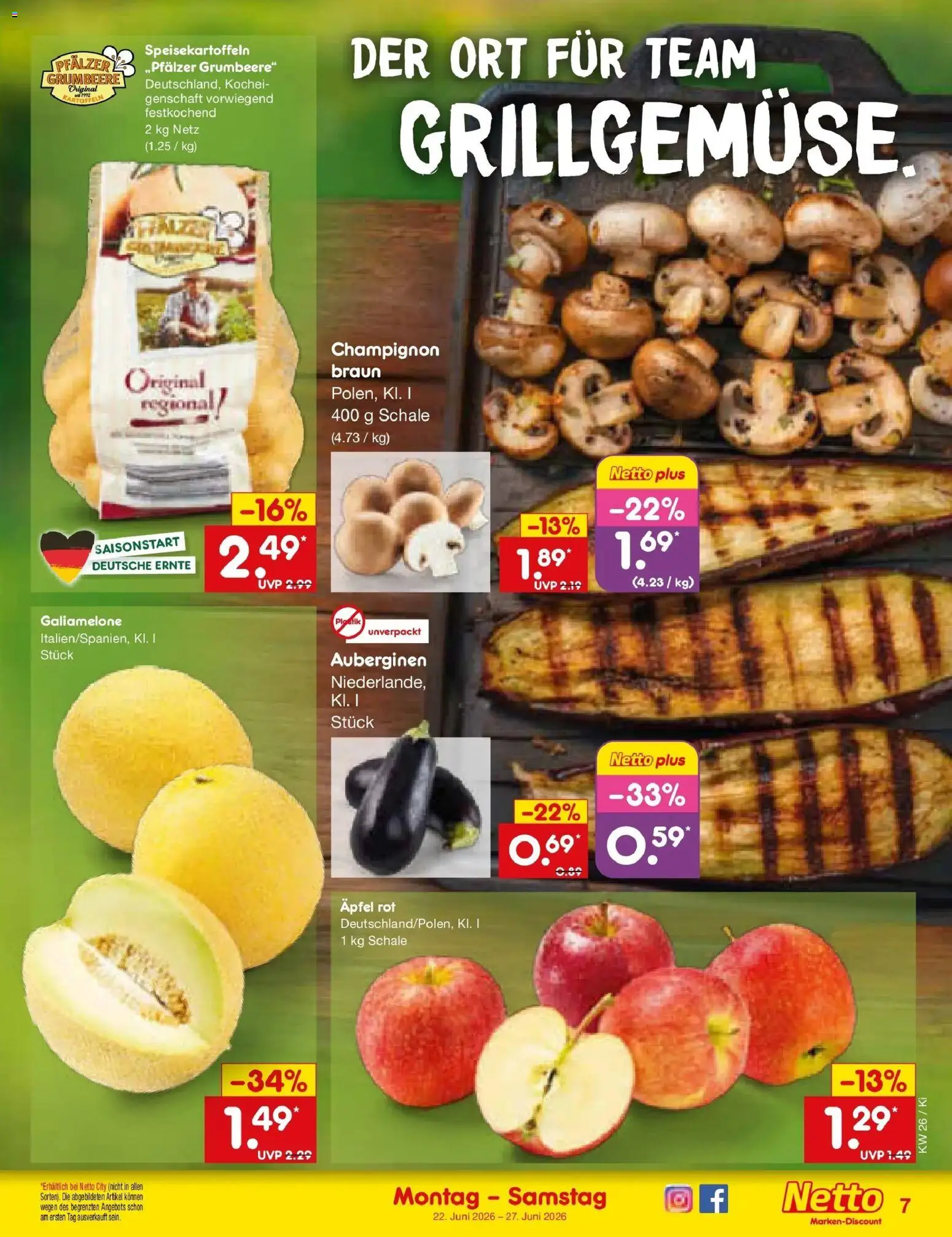 Netto Marken-Discount Prospekt Bad Friedrichshall – gültig ab 22.06.2026 | Seite: 9 | Produkte: Äpfel, Kartoffeln