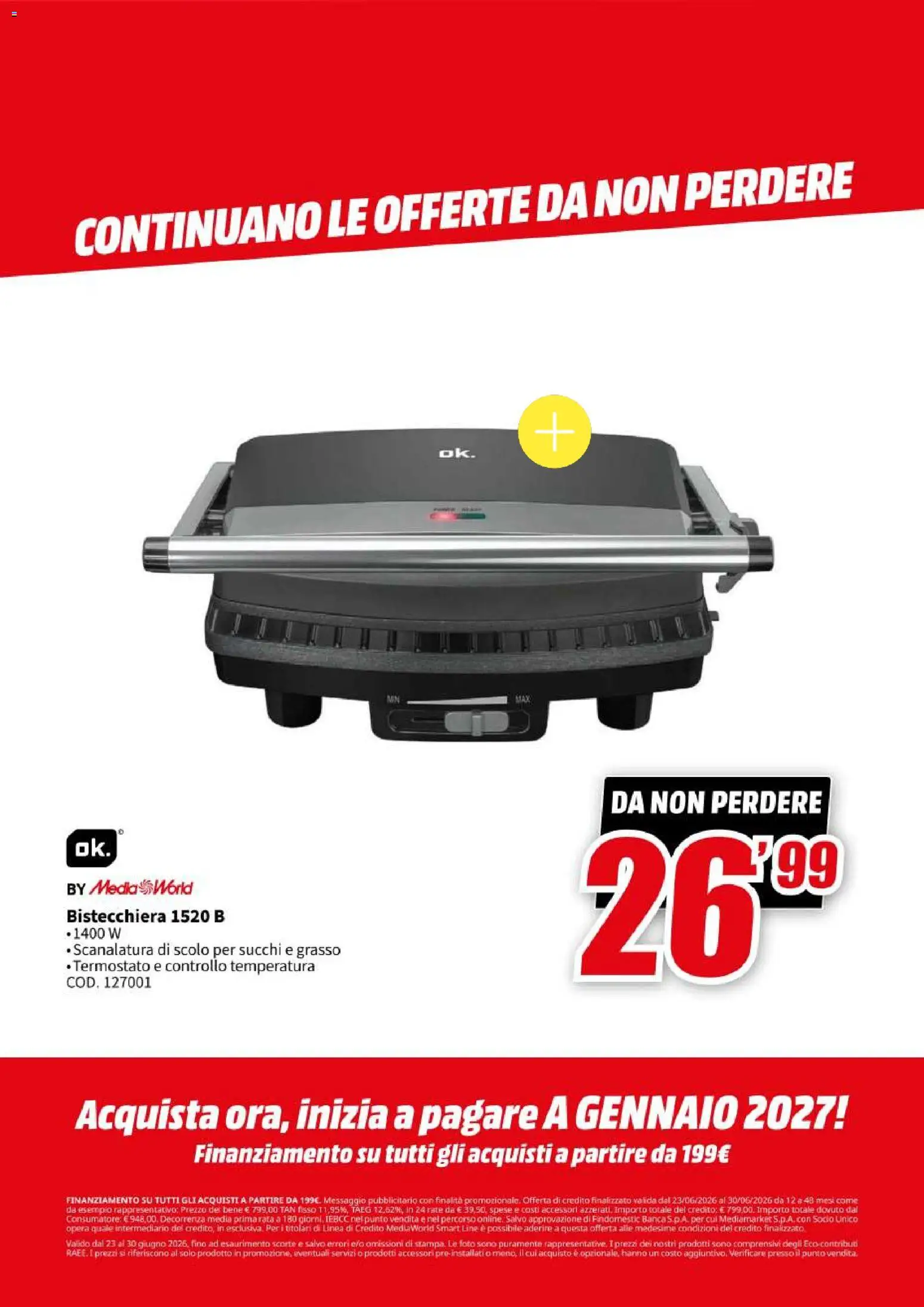 Volantino Media World del 23/06/2026 | Pagina: 66 | Prodotti: Bistecchiera