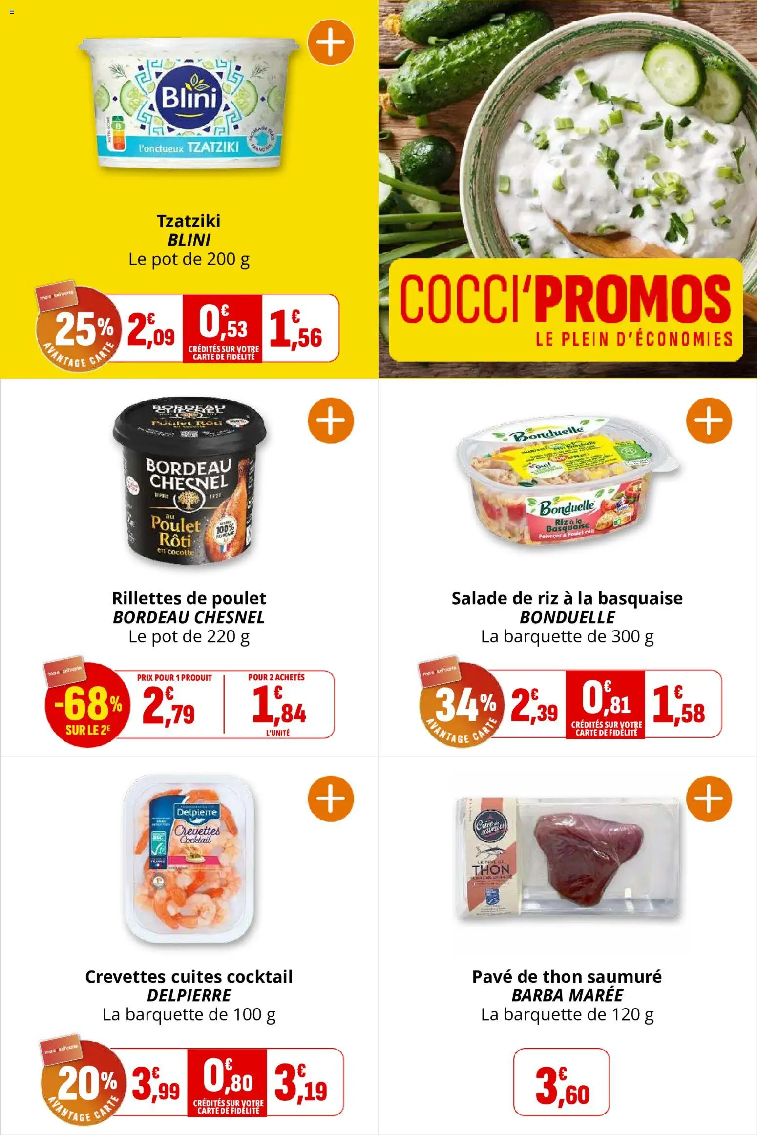 {H1} | Page: 12 | Produits: Salade, Crevettes, Thon, Riz