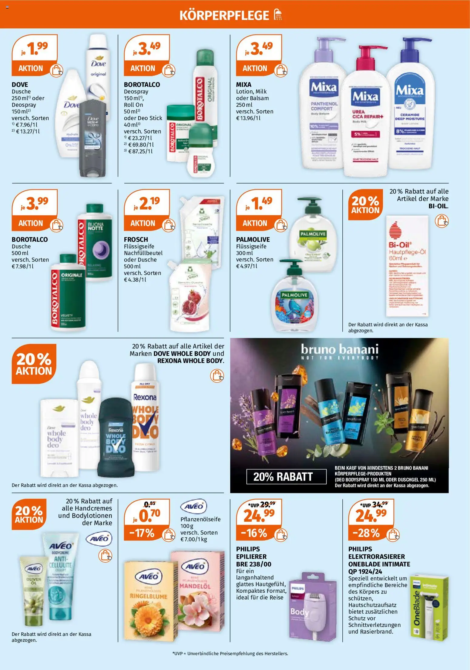 Müller Unsere Spätsommer Must-haves! gültig ab 31.08.2026 | Seite: 5 | Produkte: Oliven, Epilierer, Dusche, Duschgel
