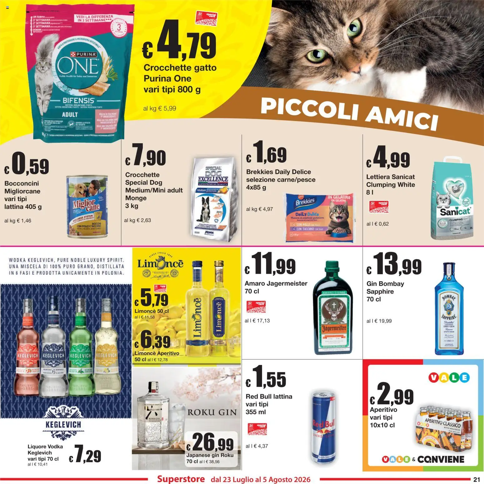 Volantino Sì con Te del 23/07/2026 | Pagina: 21 | Prodotti: Pollo, Gin, Crocchette, The